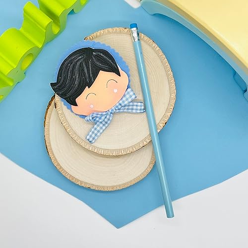 Miniatura 5 de Adorno para lapiz hecho a mano, adorno para lapiz de motivo de niño, aplique en goma eva para lapiz. adorno de niño para lapiz, adorable diseño para