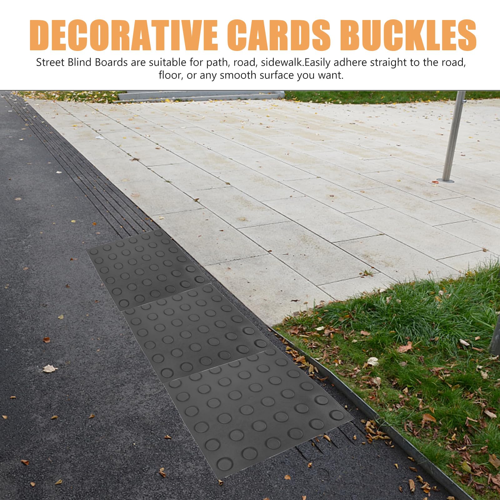 Autocollant pour Sol en Pvc, 4 Feuilles, Panneaux Aveugles pour Chemin, Imperméables, Faciles à Poser Nettoyer, pour Trottoir et Allée
