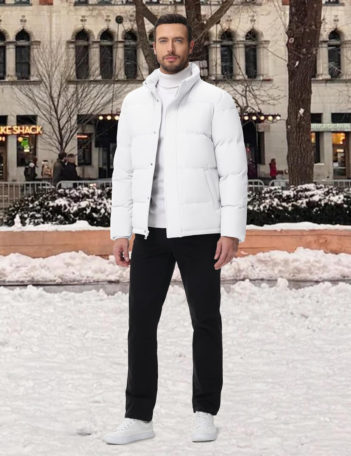 Cotrasen Men's Puffer Jacket Water Resistant Windproof Down Jackets Zip Up Warm Quilted Winter Coats for Men - Image 2