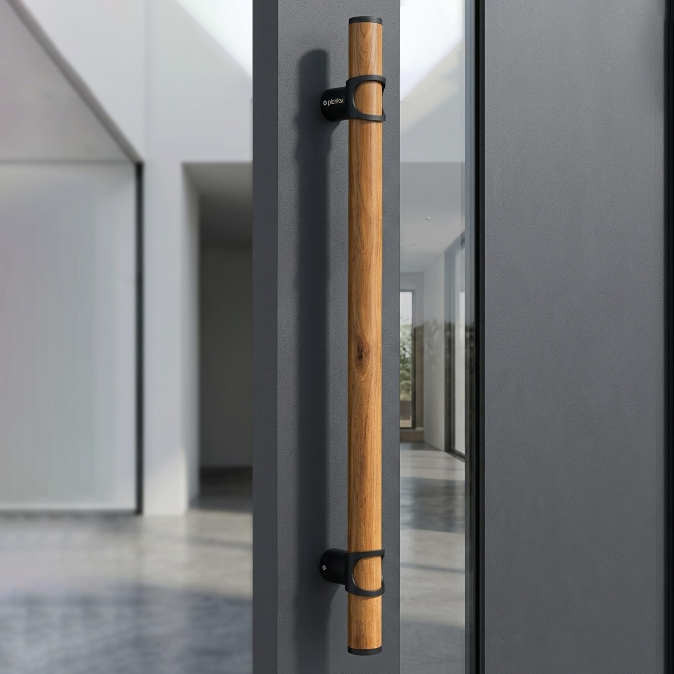 Plantex 18 Inch Main Door Handle/Stainless Steel & Wooden Door Handle/Pull-Push Handle for Door/Office & Hotel - Pack of 1 (DTMD-428, Black & Wood)-image-20