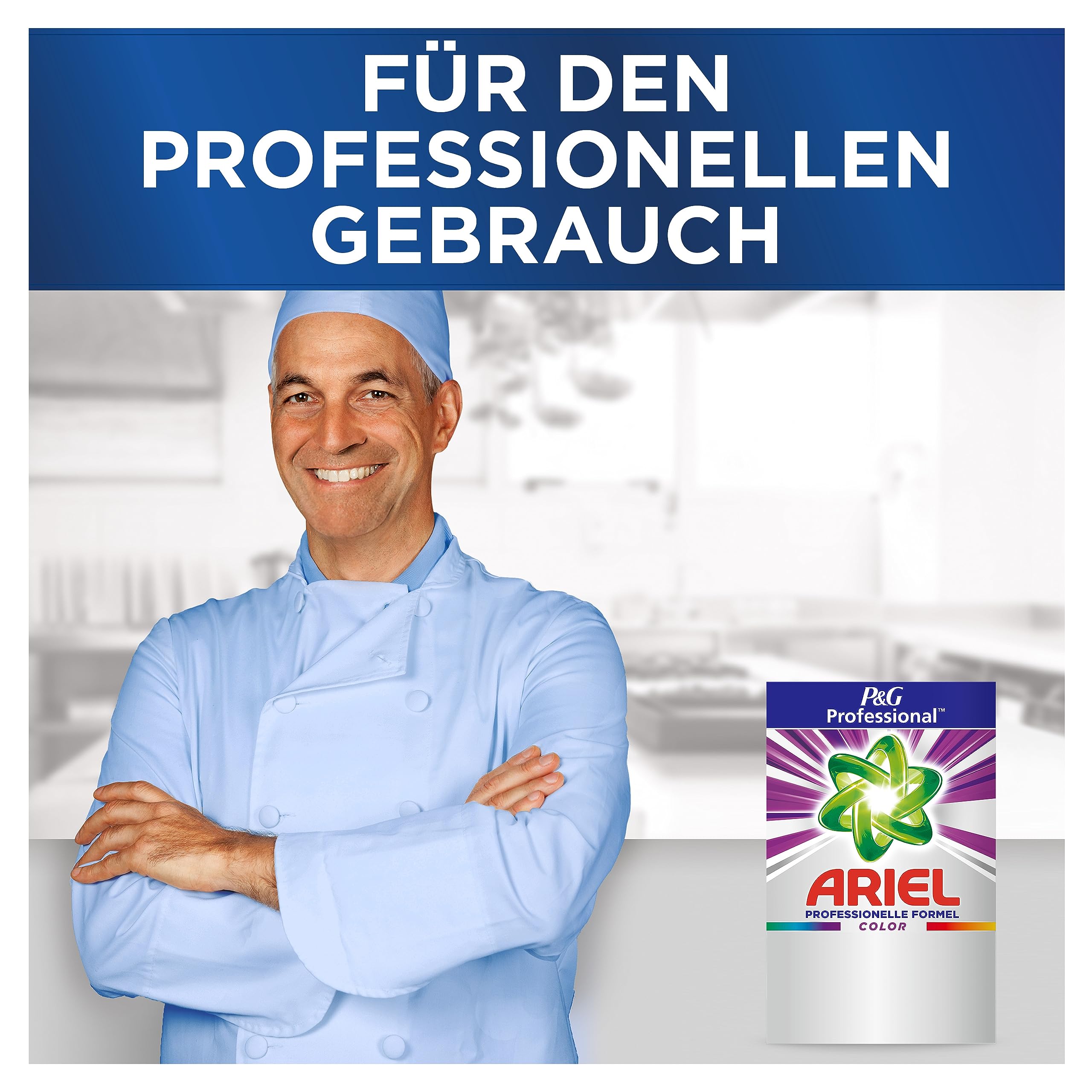Ariel Professional Color Waschpulver, 120 Waschladungen, 7.8Kg, Ausgezeichnete Fleckentfernung schon ab der ersten Wäsche, professionelle Formel für den professionelen Einsatz