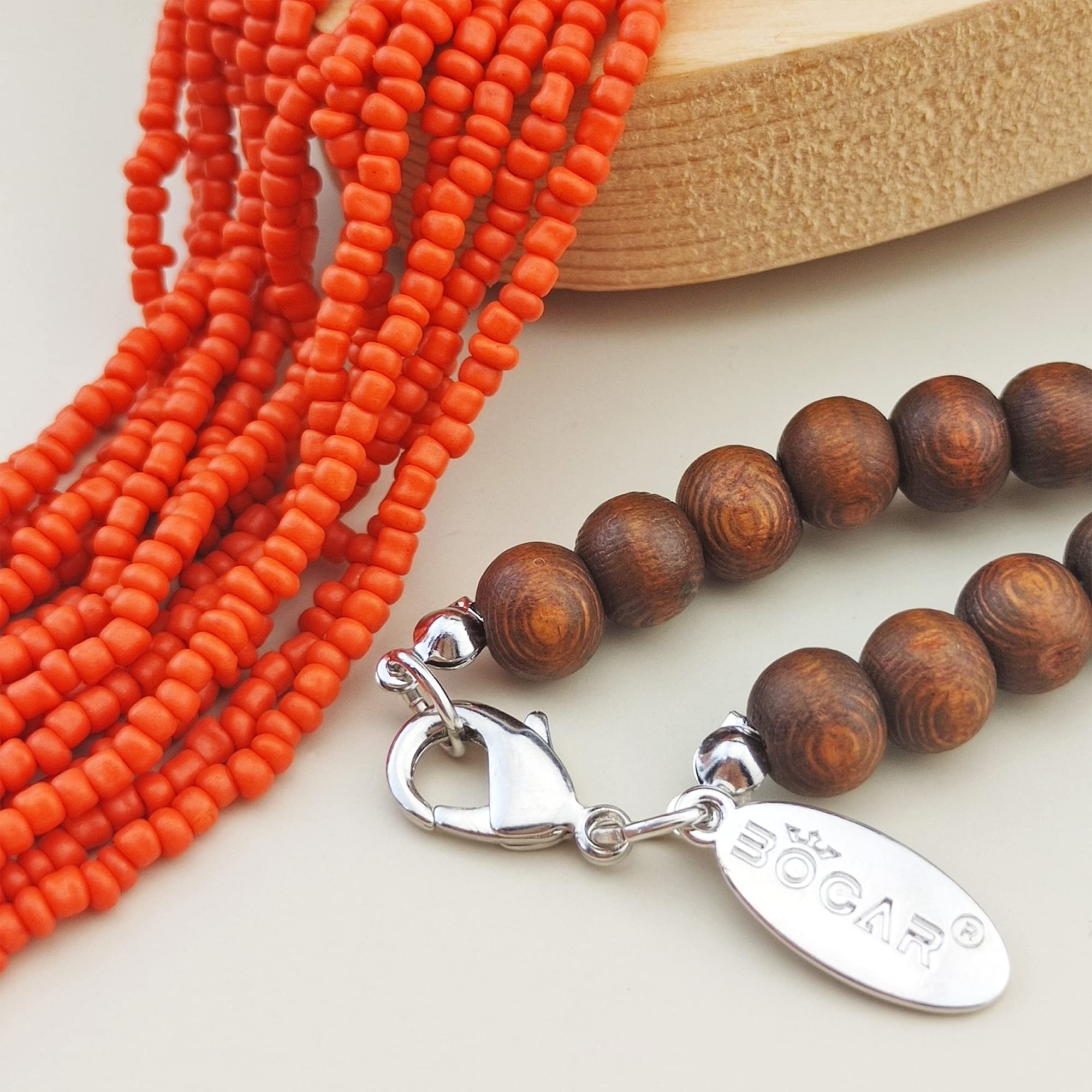 Bocar lunga multipla fila fatta a mano collana di dichiarazione con scatola regalo (NK-10407)