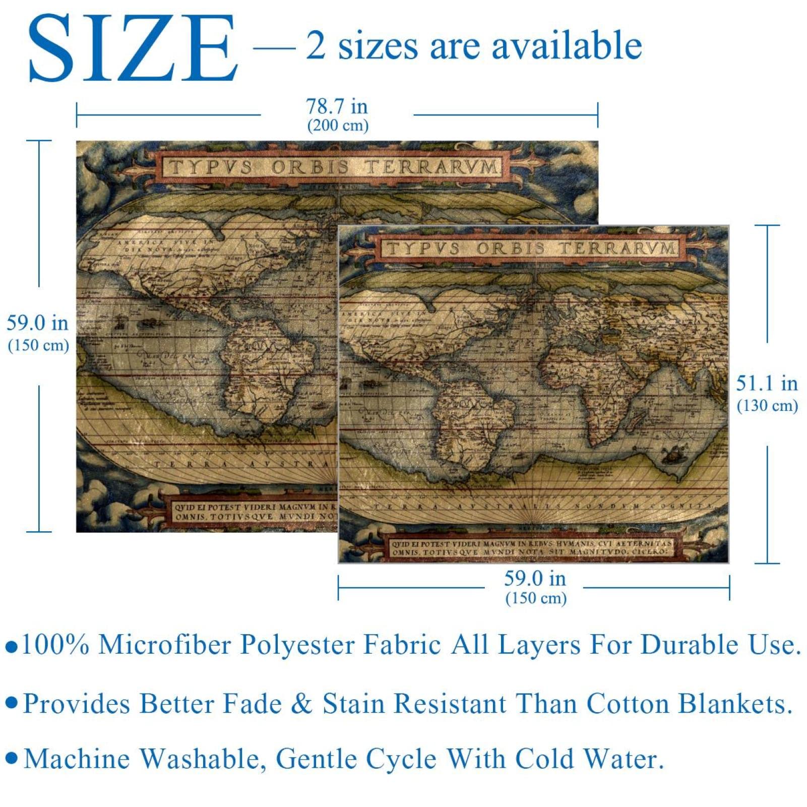 Coperta in pile, super morbida e lussuosa, mappa del mondo