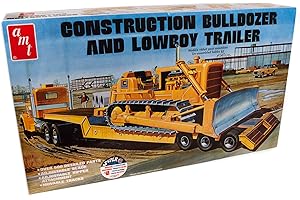 AMT 1:25 Scale Lowboy Trailer & Bulldozer Combo Model Kit