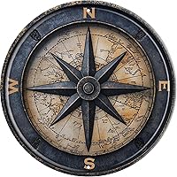 Vintage Compass Retro Metal Tin Sign 8x8 Inch - Durable Indoor Outdoor Wall Decor for Home Garage Bar Garden Bathroom