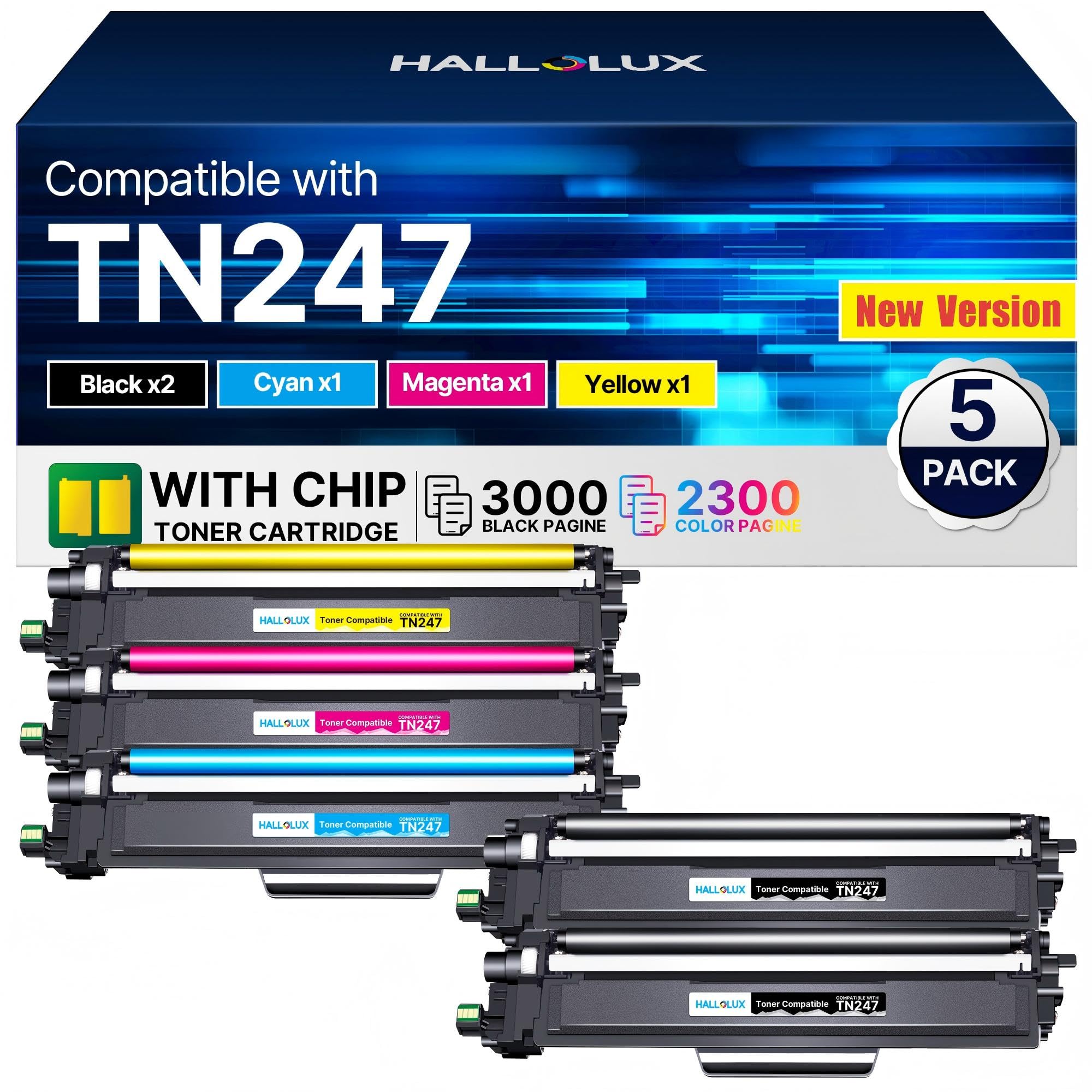 TN247 TN243CMYK Toner Kompatible für Brother TN-247BK TN-243CMYK,5er-Pack