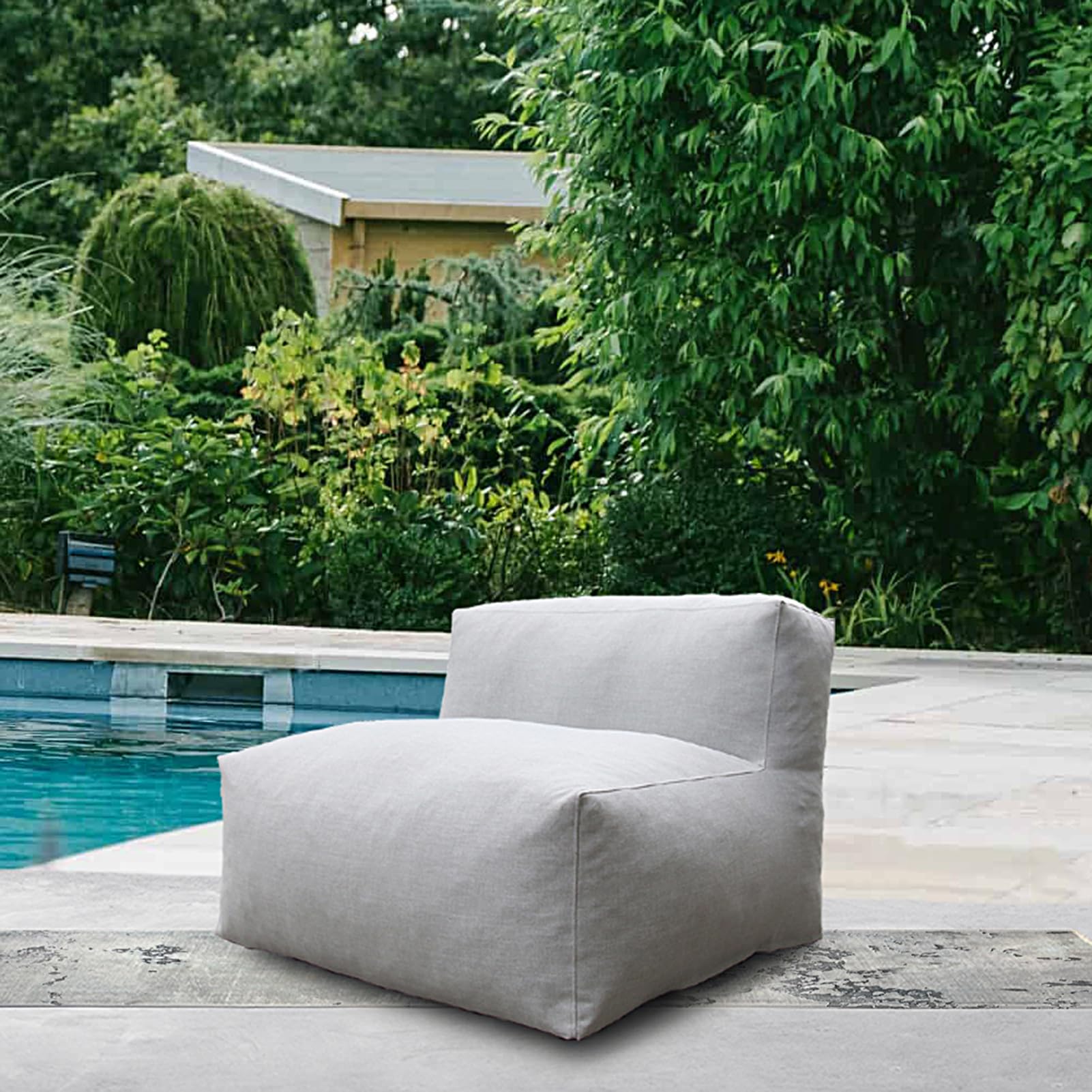 Modern ANNY-H Middle Chair Outdoor Furniture Patio Couch Creating a Unique Patio Garden Modular Contemporary Sofa (Light Gray)