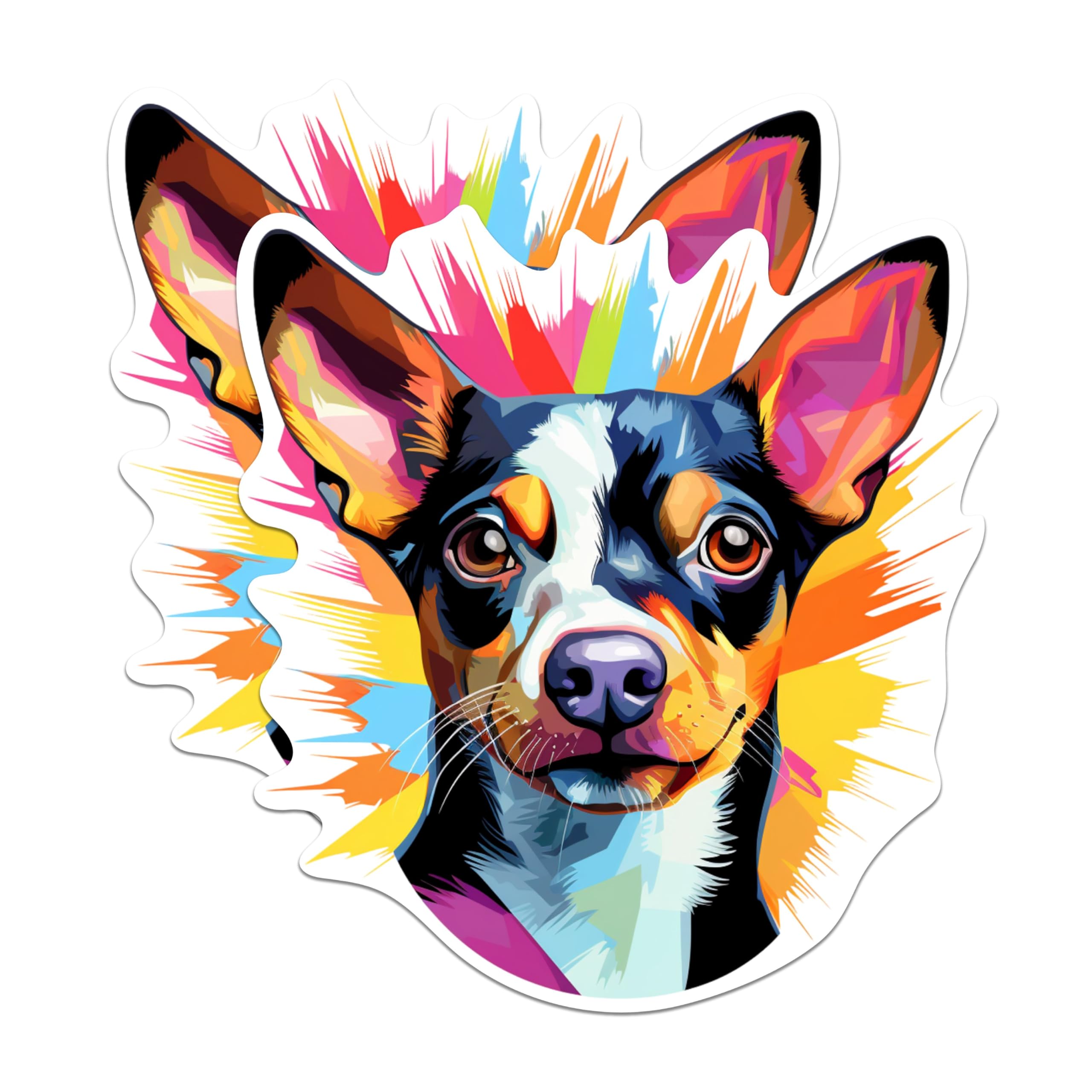 (2 Pack) Rat Terrier Dog Breed Stickers - 5 Inches On Longest Side - Choose from Over 100 Dog Breeds - for Cars, Trucks, Skateboards, Laptops - Made in USA - BMCS1930