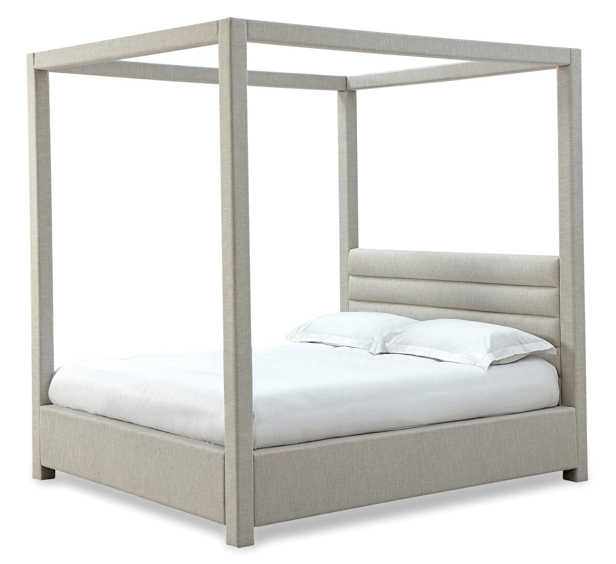 MODUS FURNITURE Rockford Upholstered Canopy Bed in Turtle Dove Linen, Full (4/6)