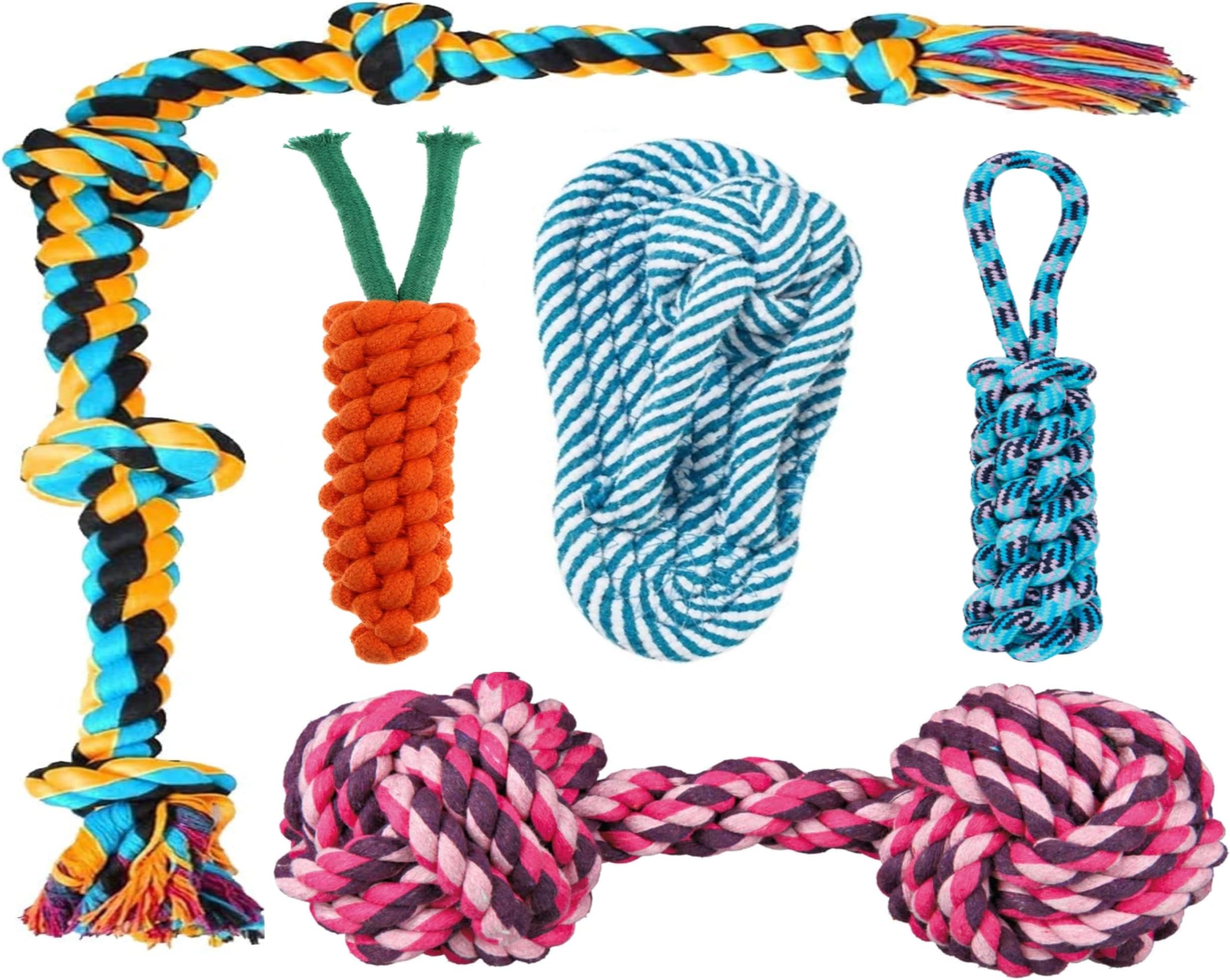 Tail Dog Toys + Dog Chew Toys + Puppy Teething Toys + Rope Toys + Dog Toys for Small to Medium Dog Toys + Dog Toy Pack(Pack of 5)