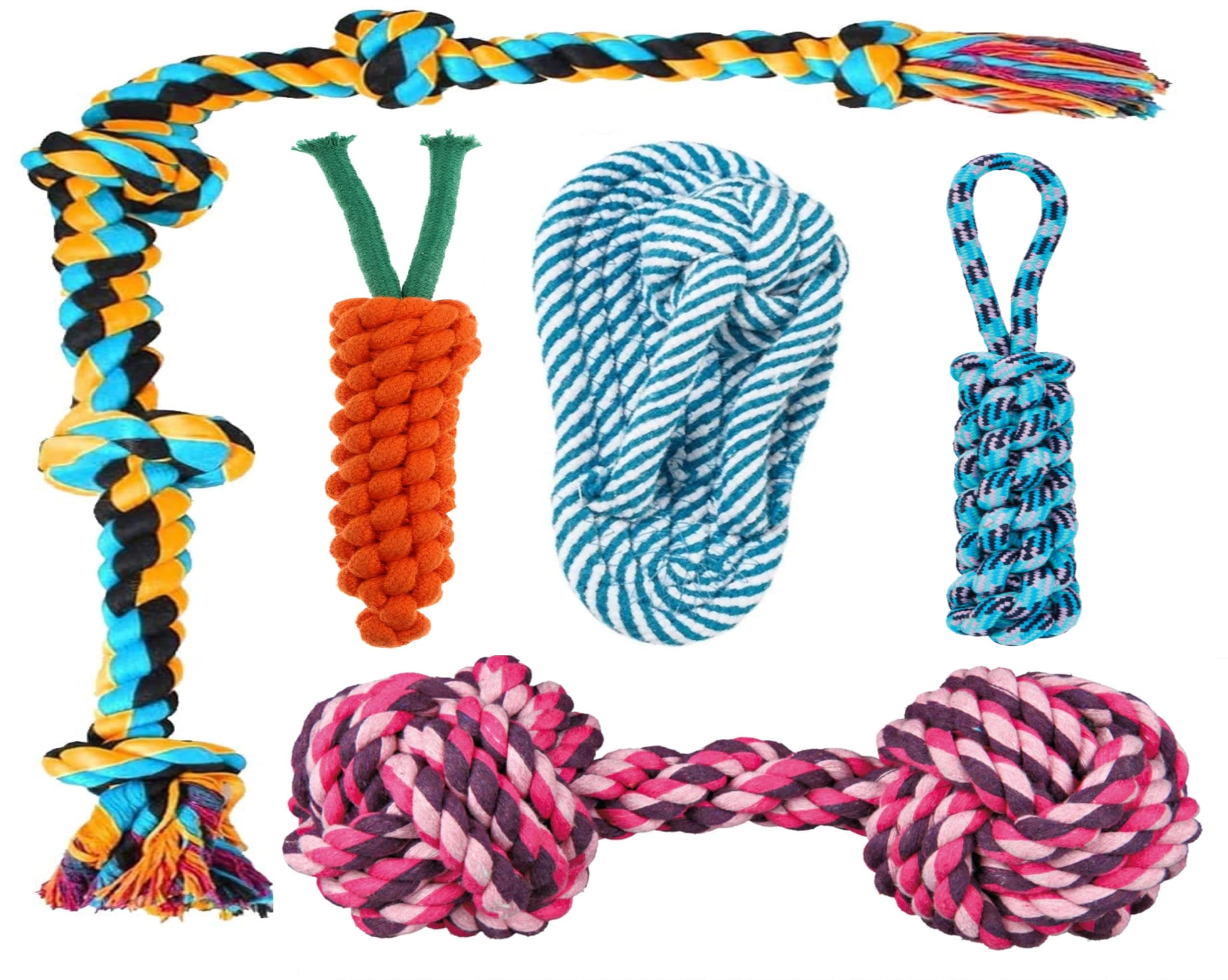 Tail Dog Toys + Dog Chew Toys + Puppy Teething Toys + Rope Toys + Dog Toys for Small to Medium Dog Toys + Dog Toy Pack(Pack of 5)