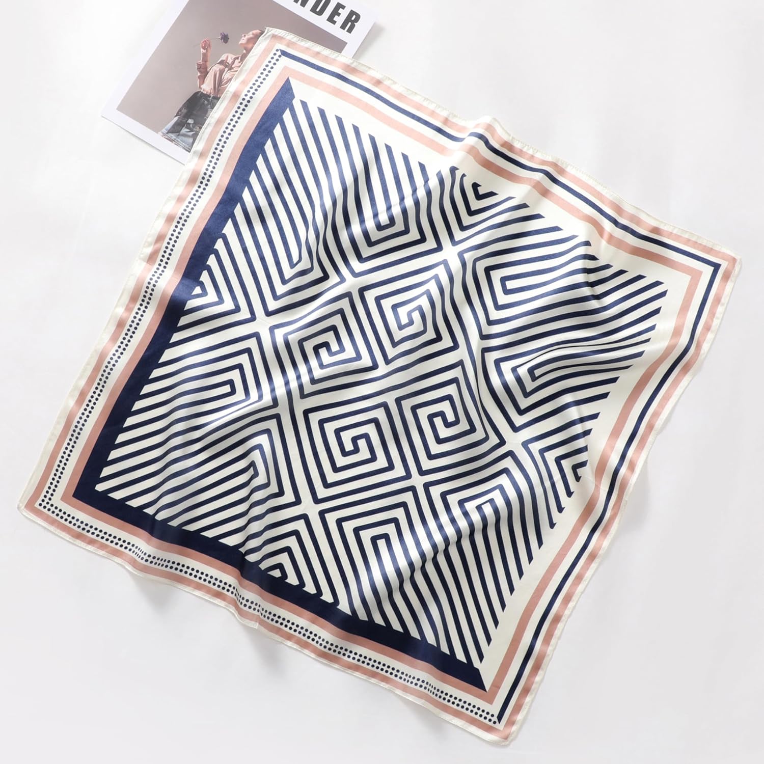 100% Mulberry Silk Scarf for Women, Bandana Square Satin Neck Head Scarf for Hair 27"x27" Handbag Accessories - Image 6