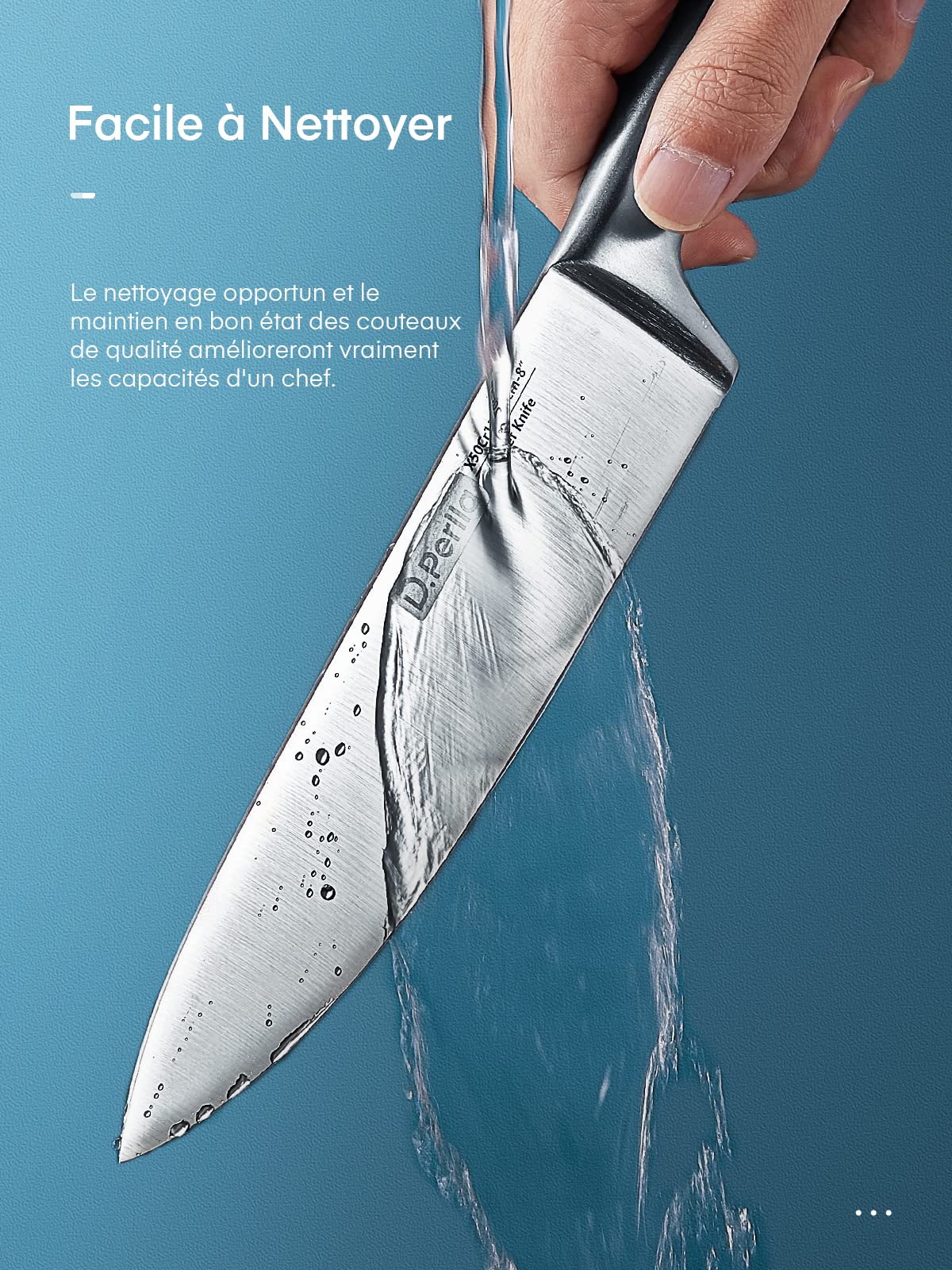D.Perlla 14 Pièces Set de Couteaux de Cuisine, pour Chef Professionnel, Forgé à Partir D'acier Inoxydable à Haute Teneur en Carbone, Porte Couteau en Acrylique