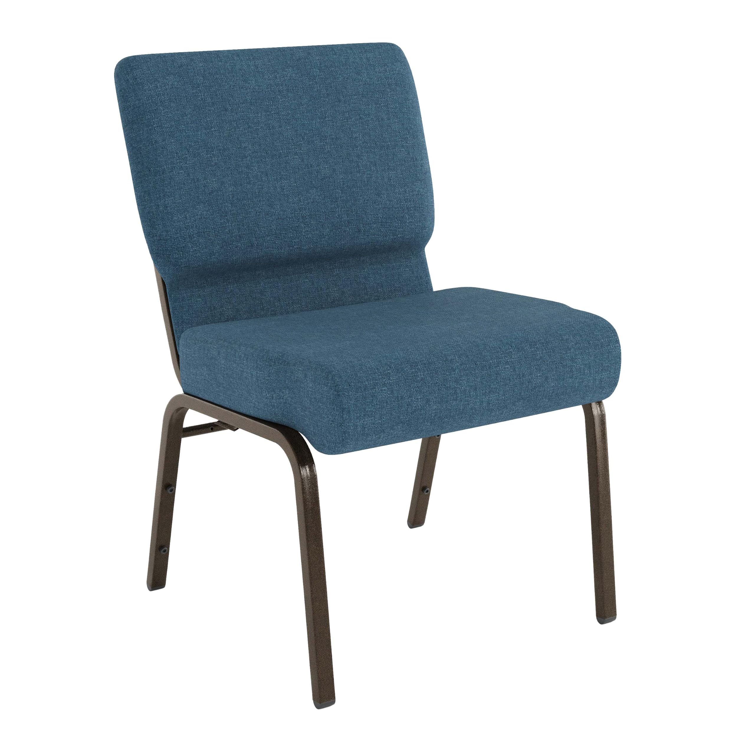 Flash Furniture Blue Fabric/Gold Vein Frame / Set of 1 / Classic Stacking Chairs