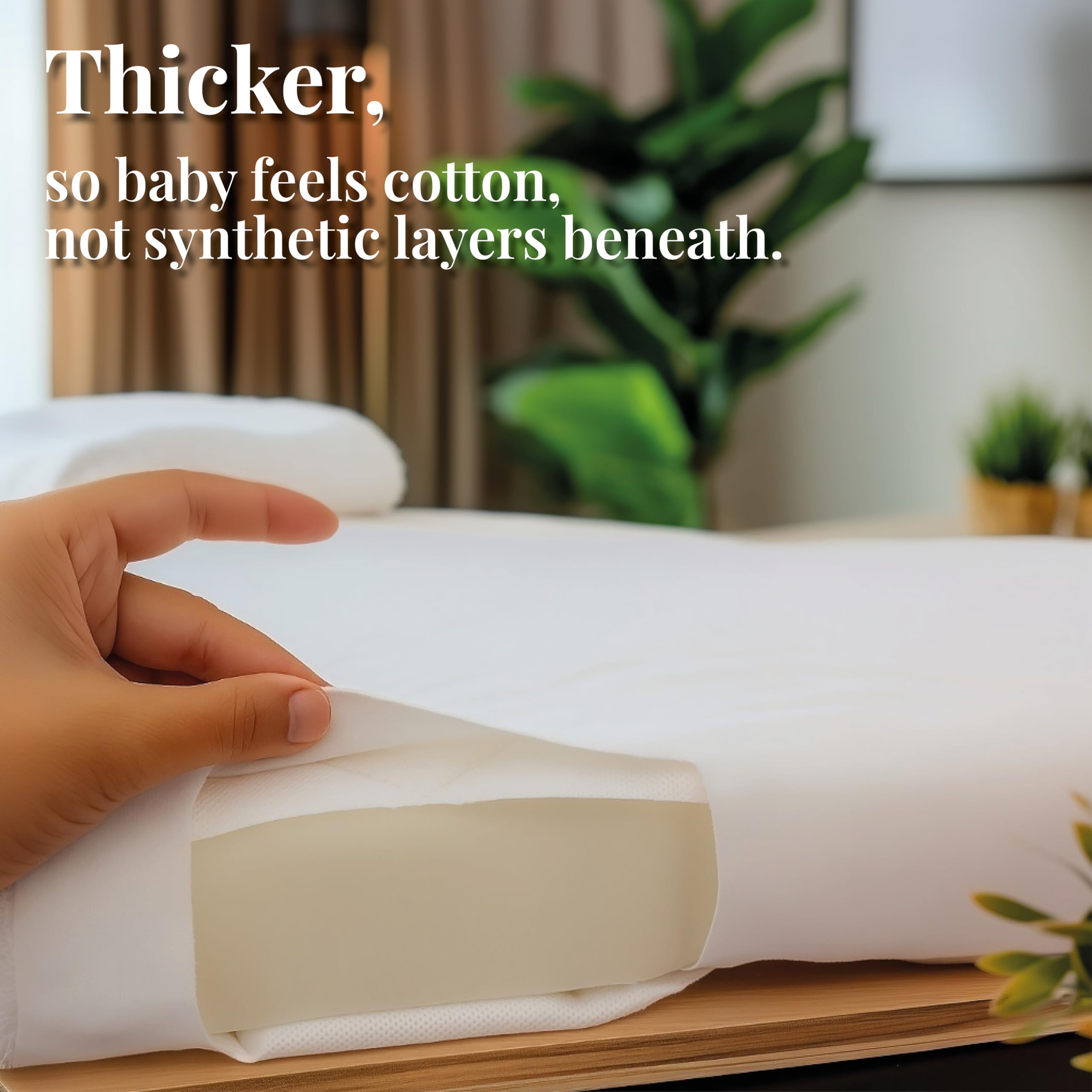 Bunnyjik - GOTS Organic Cot Bed Sheets 140 x 70 fitted – Luxuriously Tick & Cozy 2000GSM Organic Cotton- Pack of 2 Cotbed Fitted Sheet - Toddler Bed Sheets 140 x 70 Cot Sheets 140 x 70 Fitted — view 6