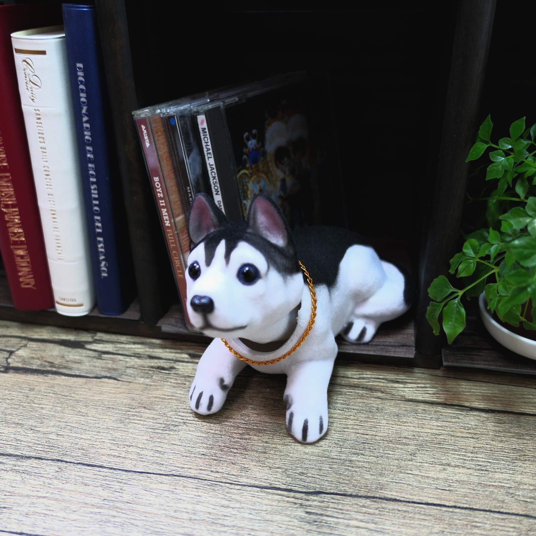 Amazon.co.jp: 首振り犬 ハスキー犬 AO-016 赤ぺこ風 イヌの首振り人形