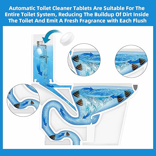 Miniatura 7 de G  PEH Tabletas limpiadoras de inodoro paquete de 40 tabletas automáticas para inodoro, limpiador de eficiencia para baños, limpieza profunda de