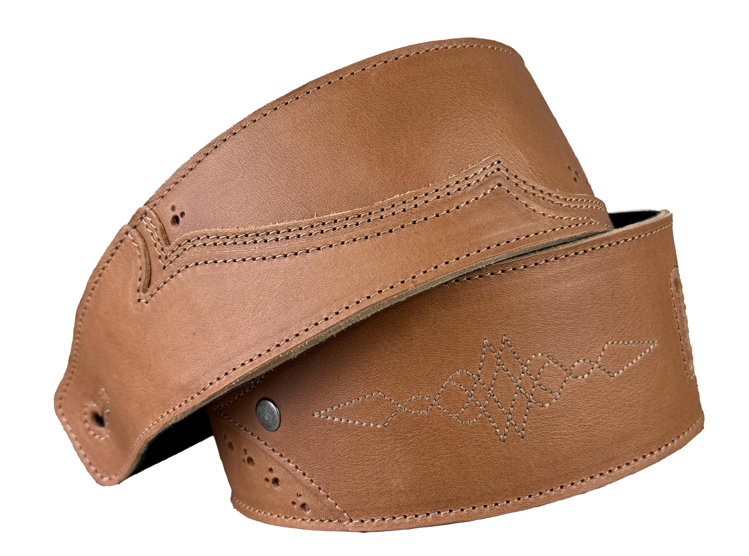 Walk the Line Vintage Full Grain Leather Guitar Strap - For Electric, Acoustic, and Bass Guitars by Anthology Gear