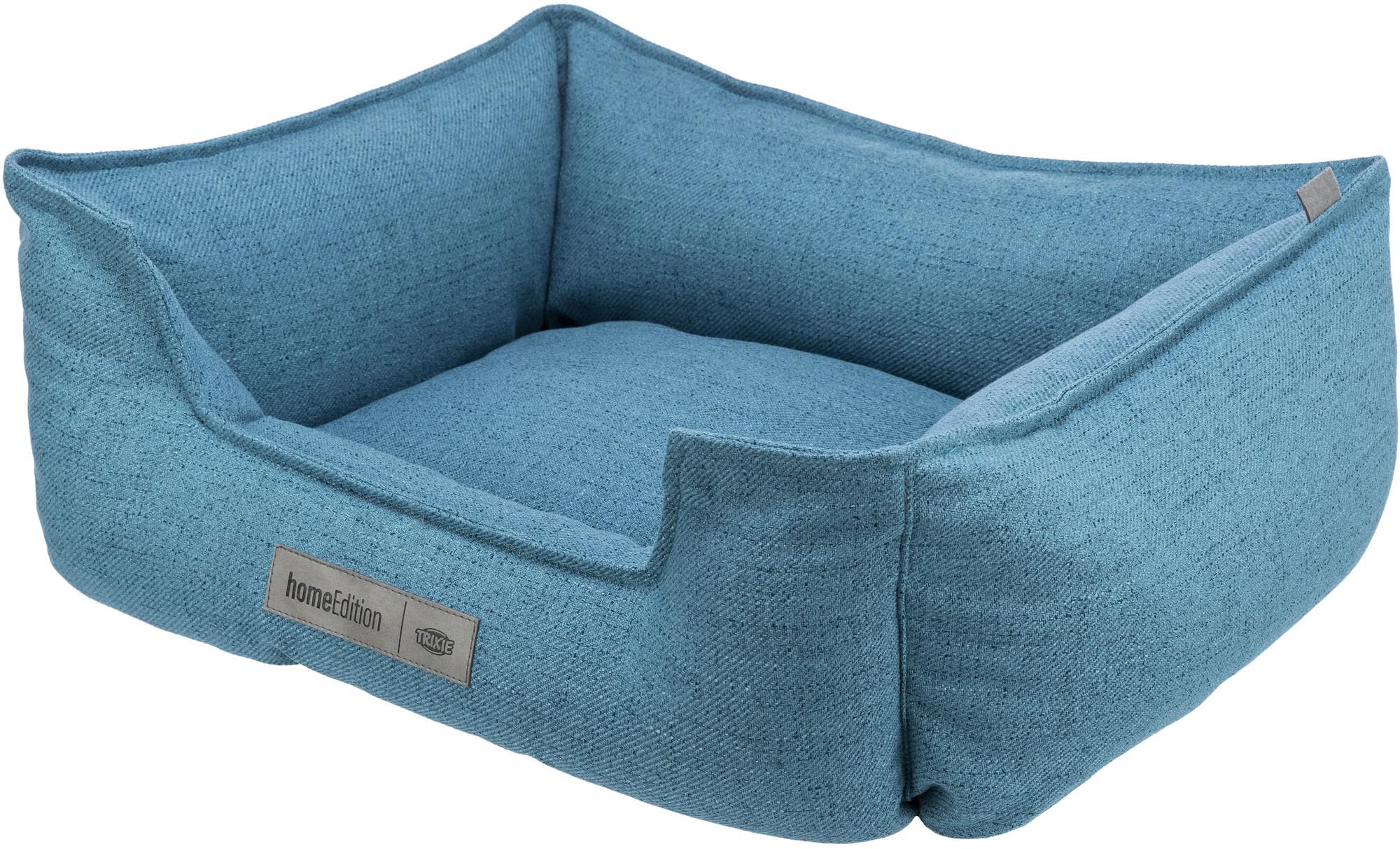 TRIXIE Hondenbed Talis 100 × 70 cm in mint, elegant hondenbed van gezellig geweven stof, hondenmand voor grote honden, antislip en wasbaar, 37586