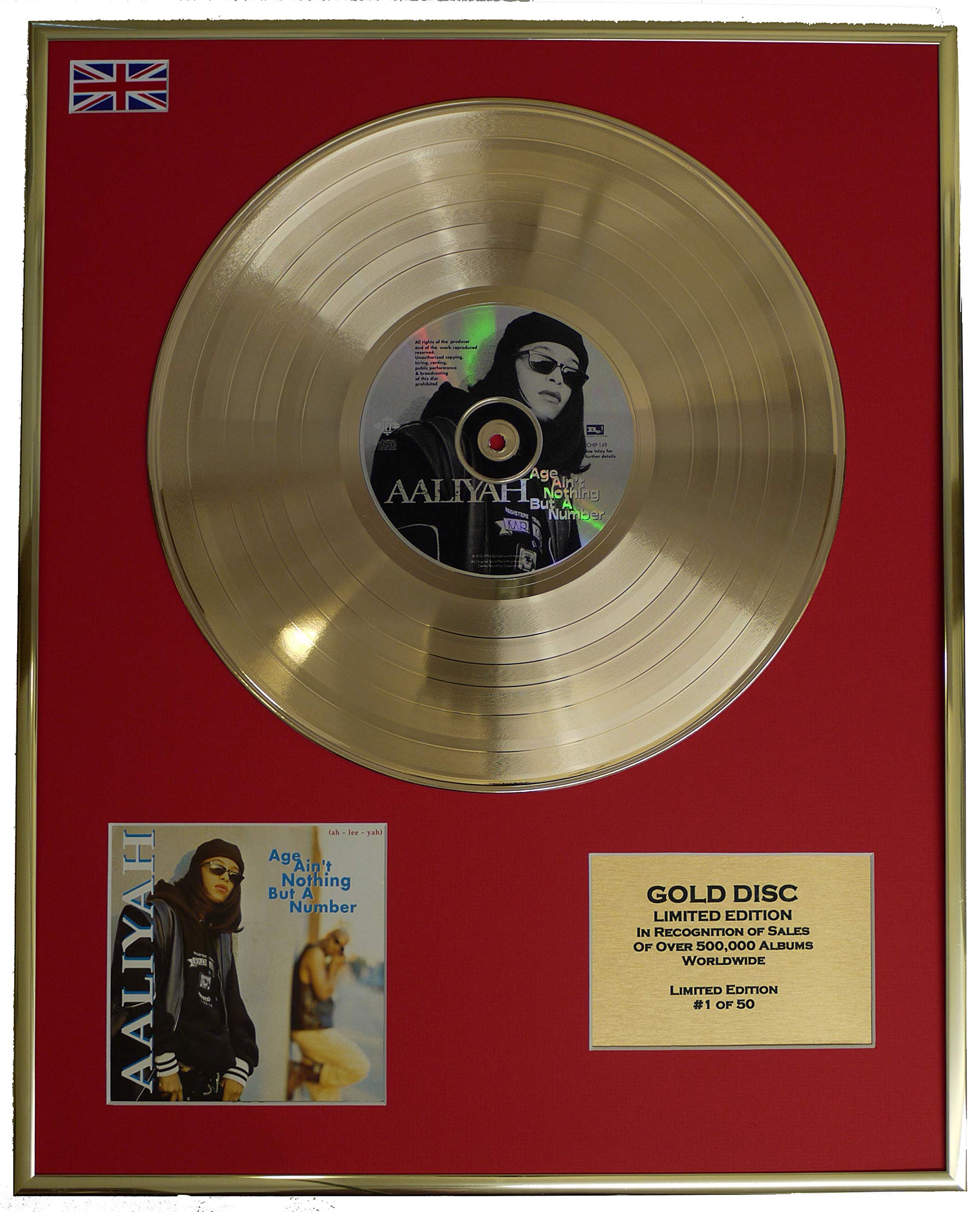 AALIYAH/EDITION LIMITEE/CADRE DISQUE D'OR CD ET VINYLE/AGE AIN'T NOTHING BUT A NUMBER