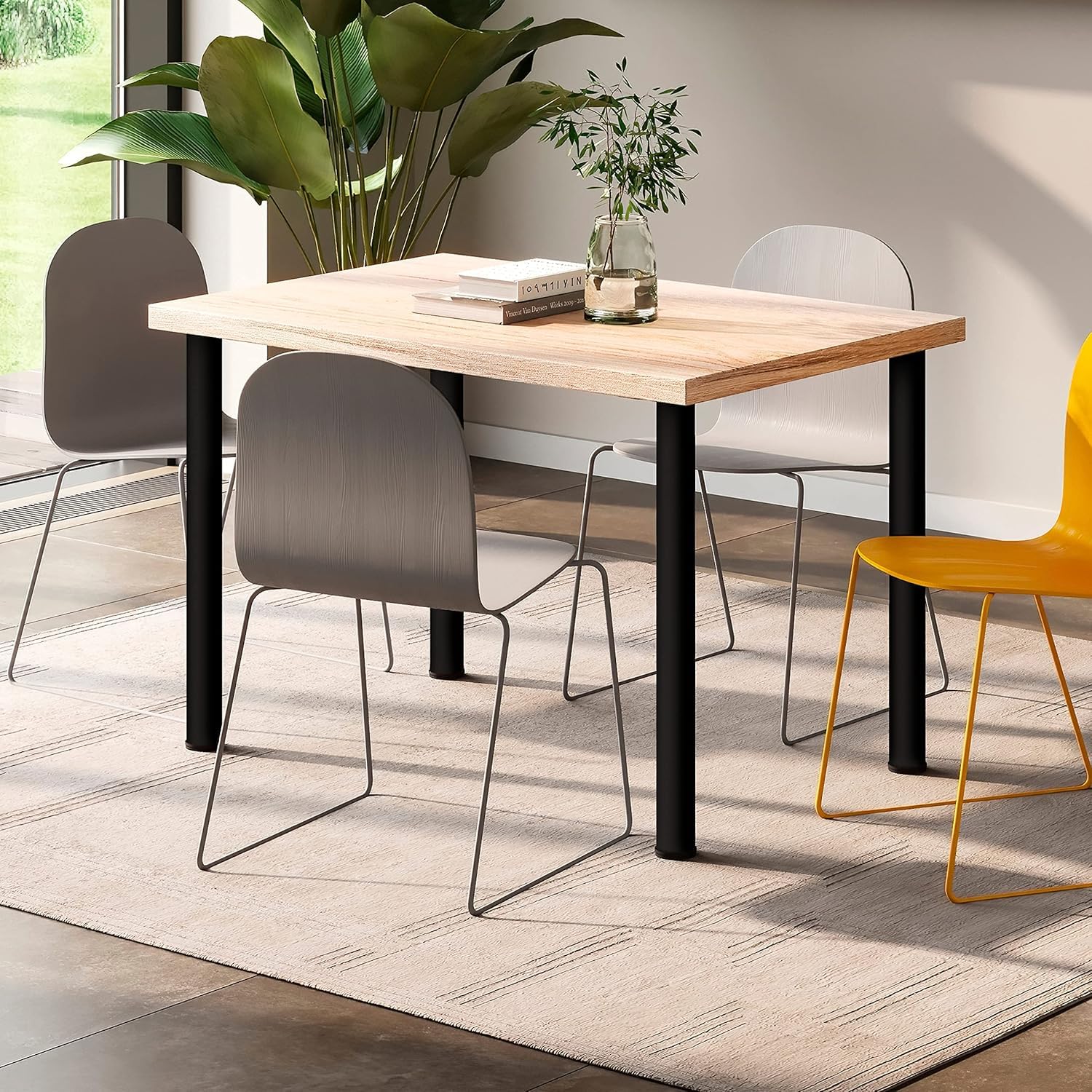 Gambe Regolabili Per Tavolo Emuca - 4 Piedi In Acciaio Nero, Altezza 710-730mm