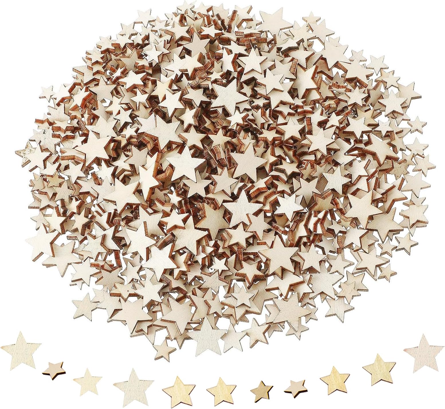 100 Stück Holzsterne 3cm - Bastelsterne Für Deko & Weihnachten