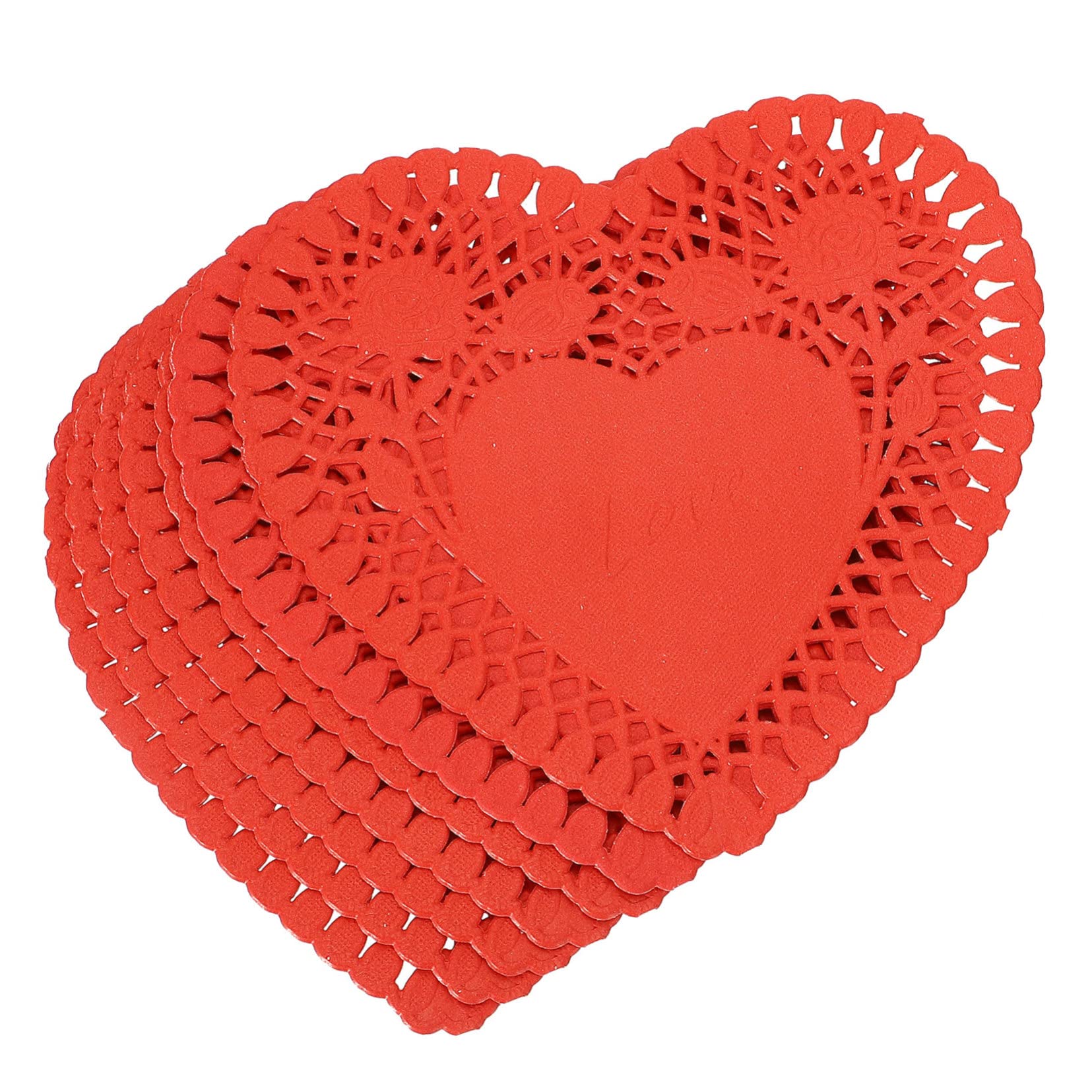 AUTSUPPL 100 Sheets Heart Shaped Paper Doilies Mini Lace Coasters for Wedding Decor Sage Green Table Decor