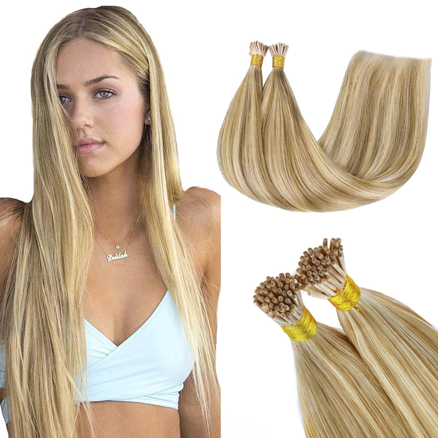 GOO GOO I Tip Hair Extensions Human Hair Pre Bonded Itip
