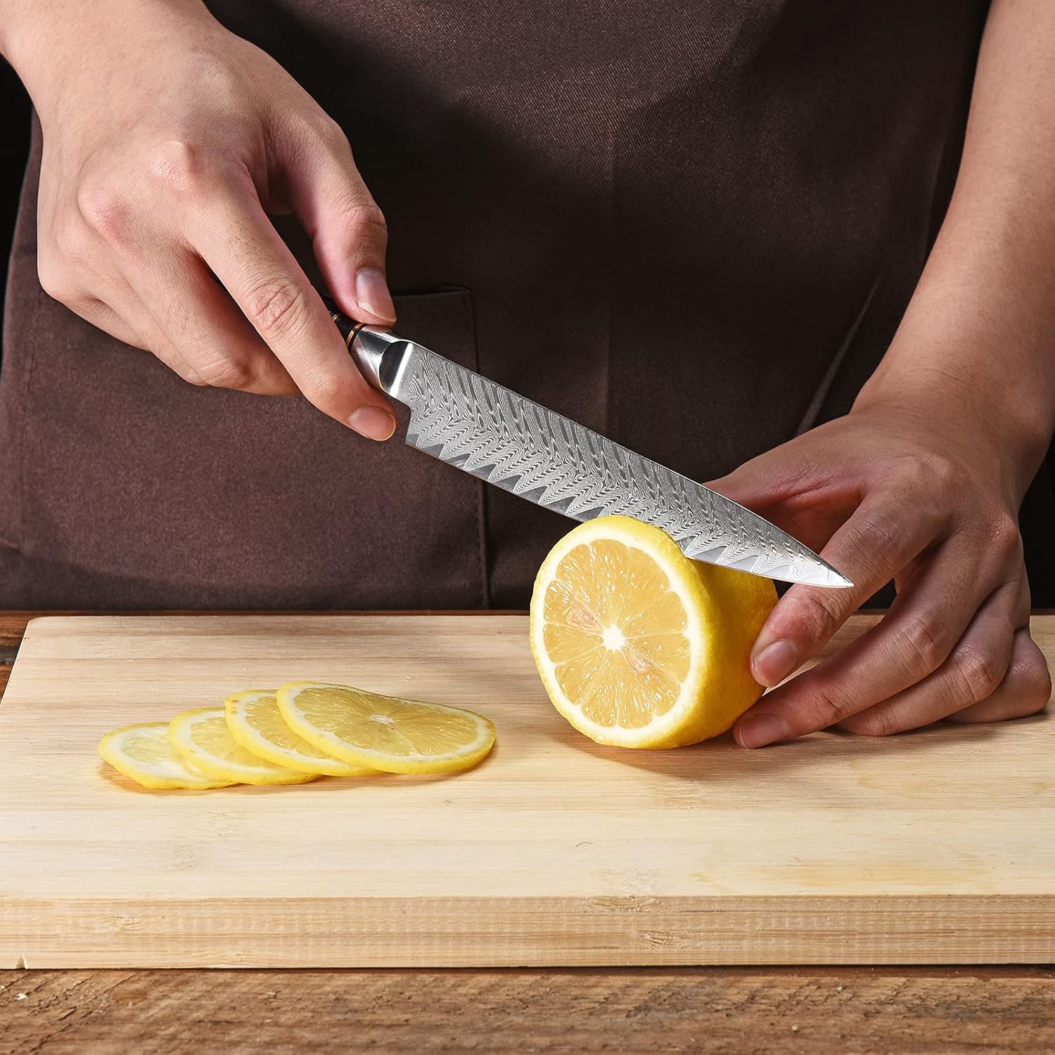 6 Inch Utility Knife Kitchen Paring Knife Damascus Knives Japanese VG10 Chef Knife Sharpest 67-Layer High Carbon Stainless Steel Knife Sushi Meat Cutting Gyuto Chef Knives with Gift Box