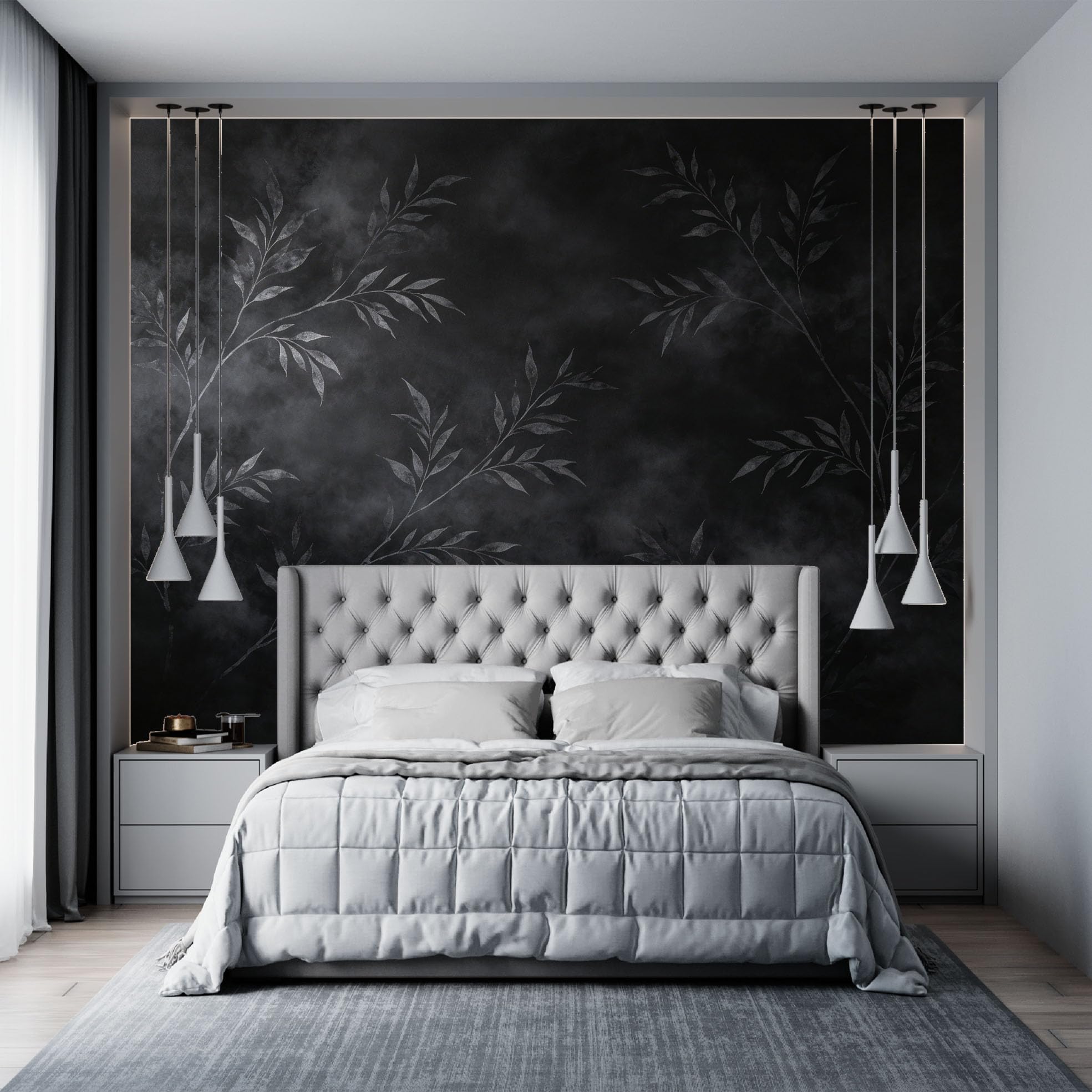 Papier peint floral autocollant pour chambre design et cosy