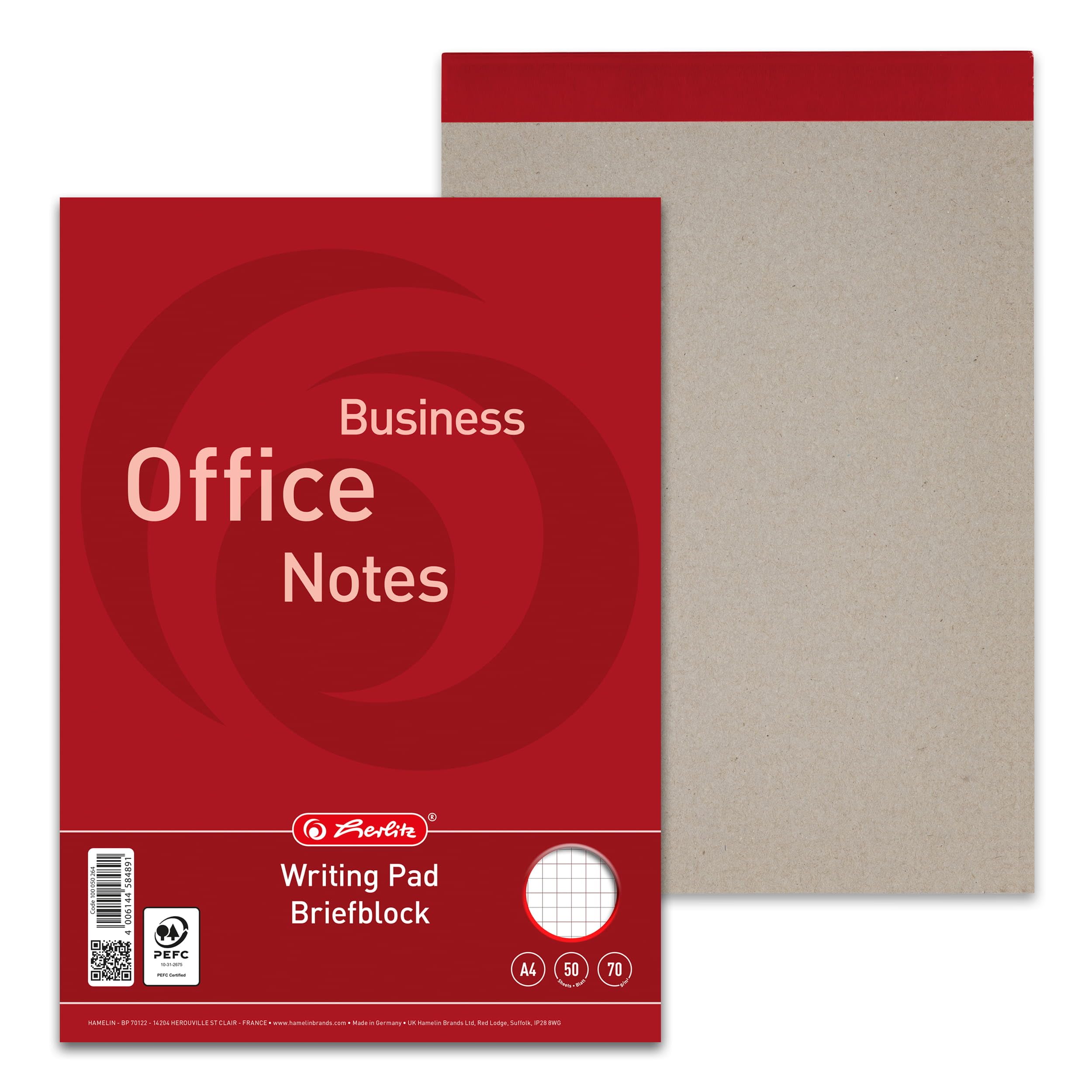 Landré Papier à lettre A4 70 g/m² Lot de 10 blocs quadrillé 50 pages