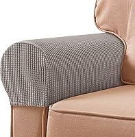 Vista 16 de Fundas para reposabrazos para sillas y sofás, fundas de jacquard para reposabrazos de sofá de elastano, protector antideslizante de muebles, fundas