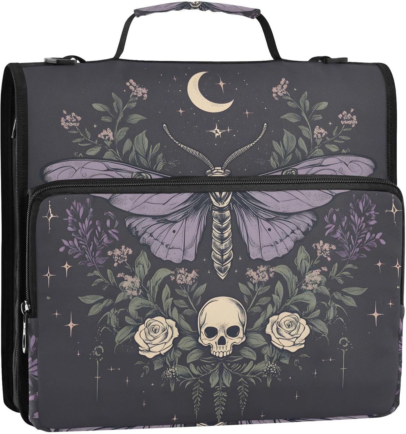 3 D-Ring Zipper Binder Bag, Moth Removable Binder with Zipper Case Hold 300+ Sheets& 13 Inch Laptop for School Office Supplies Organizer