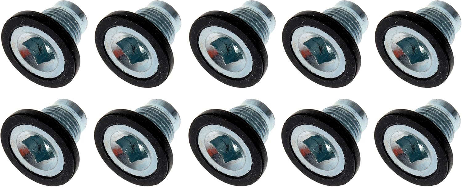 Dorman 090-173 Oil Drain Plug Pilot Point Molded Gasket M18-1.5, Head Size 31.25 mm Compatible with Select Dodge/Ram Models, 10 Pack