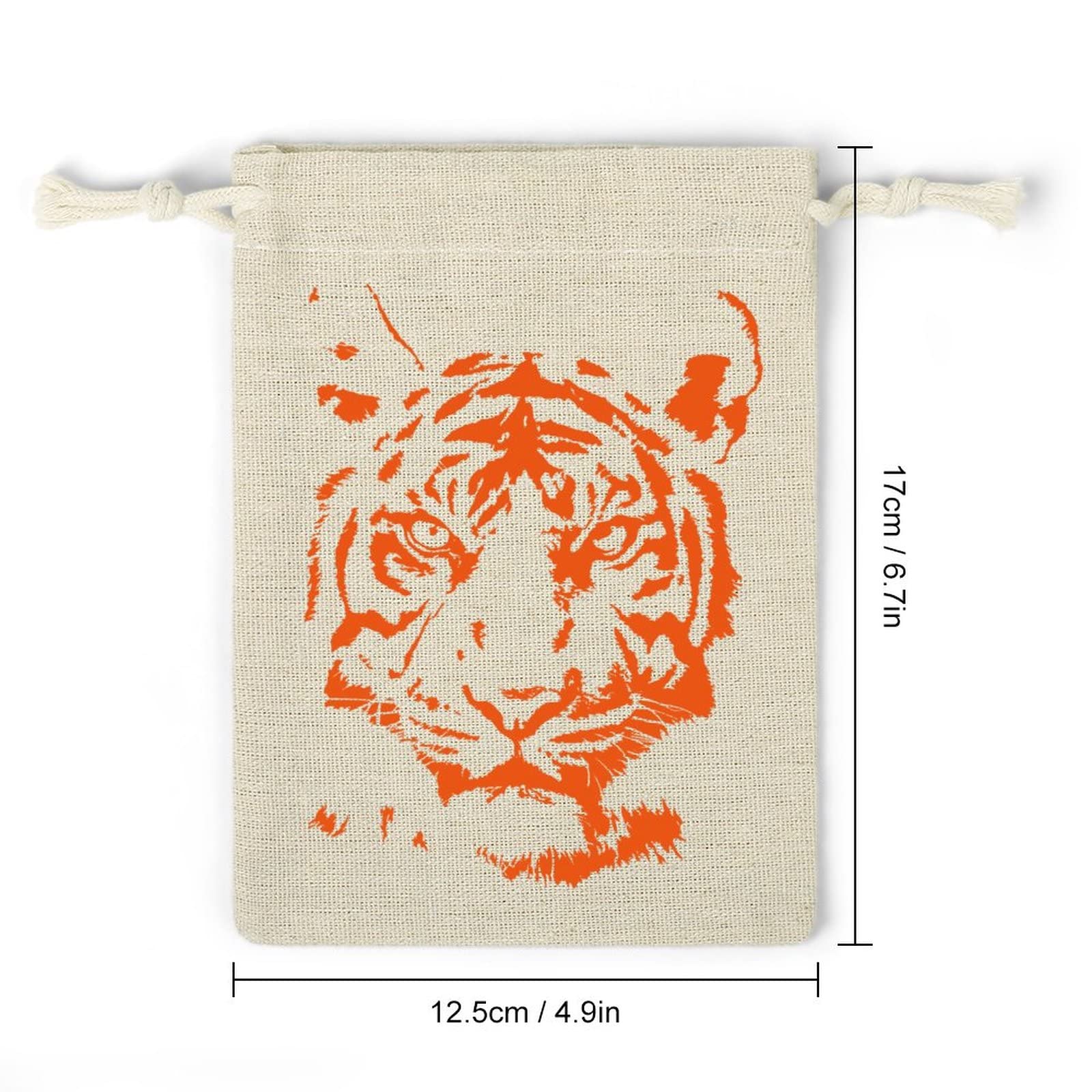 Amazon.co.jp: 巾着袋 ギフトバッグ リネン製 虎柄 トラ タイガー 寅虎
