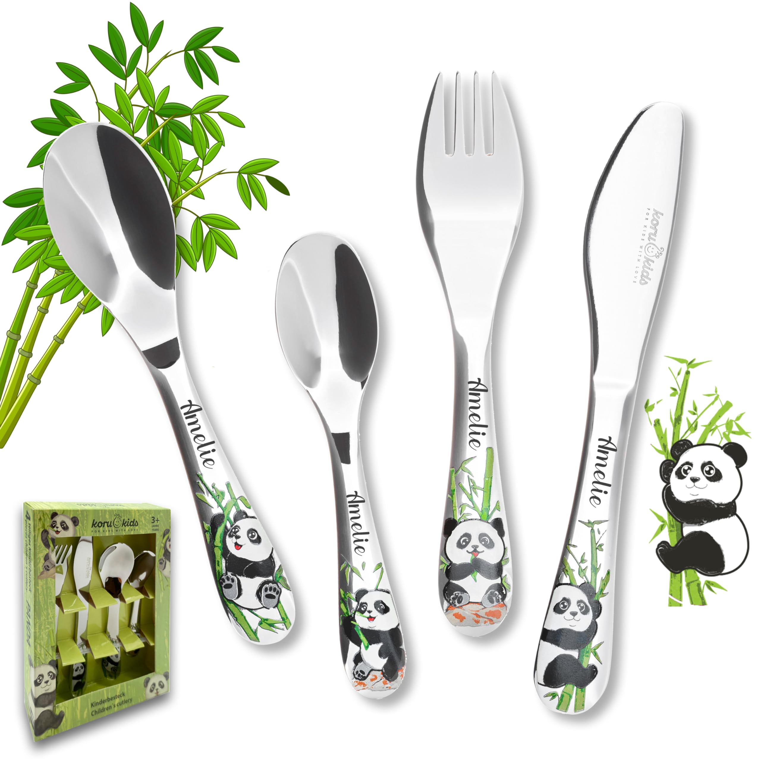 Set De Couverts En Acier Inoxydable Frozen - Fourchette + Cuillère + Boîte - Idéal École Ou Pique-Nique