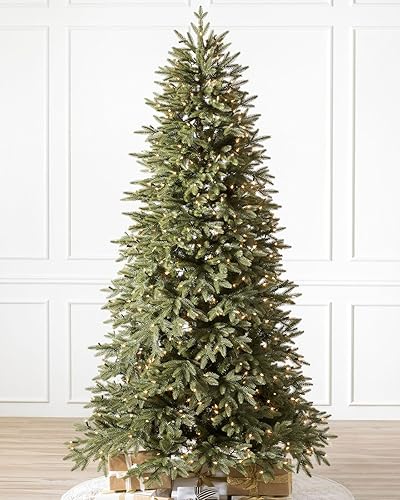 Miniatura 2 de Balsam Hill Stratford Spruce - Árbol de Navidad artificial delgado con follaje de aguja real y soporte de primera calidad para espacios pequeños,