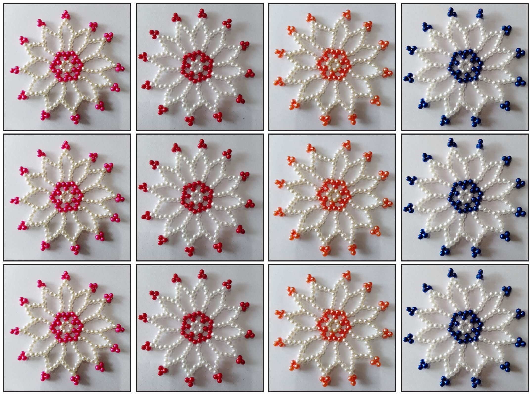 Moti Rangoli 12 Flowers