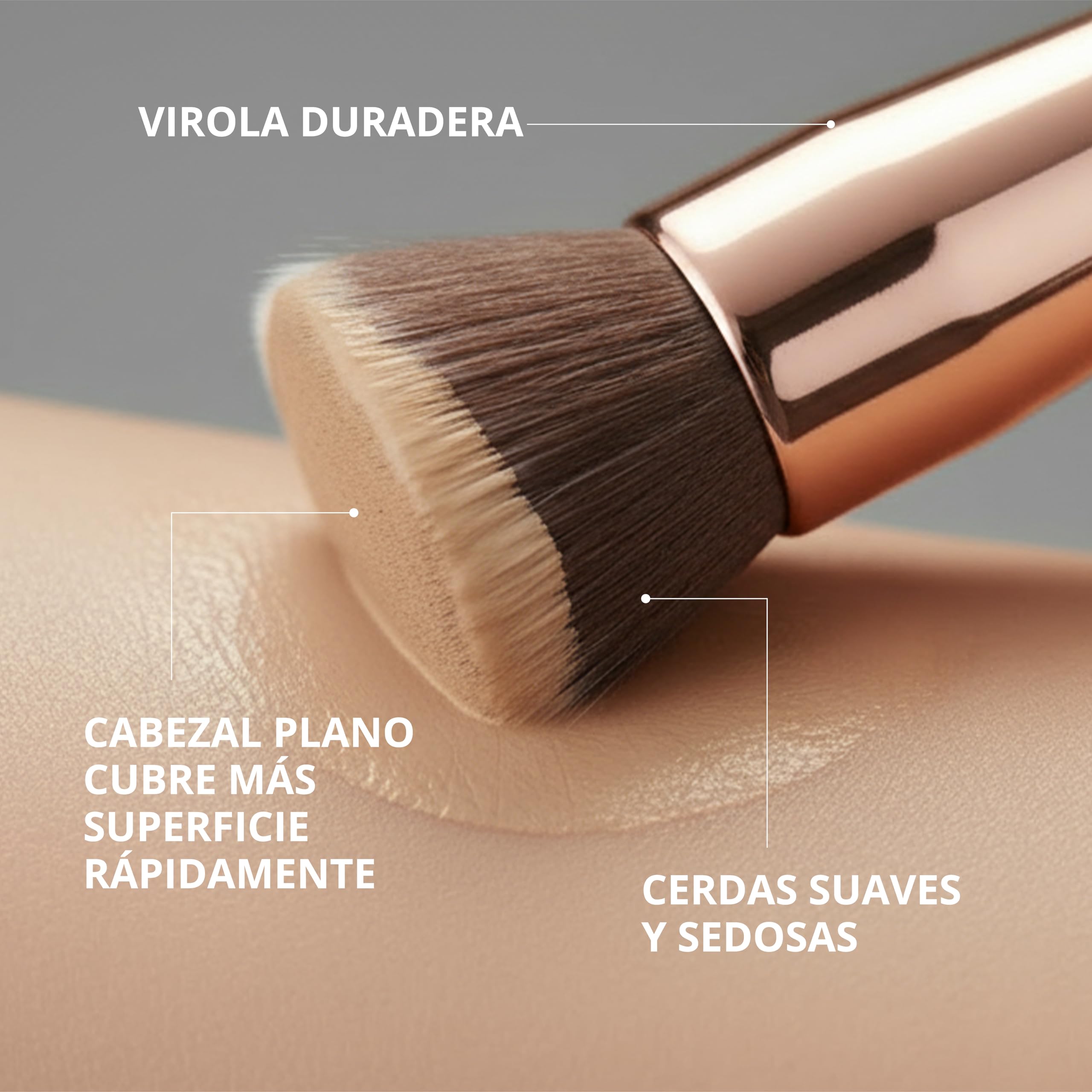 Brocha Base Maquillaje Fluido Kabuki Profesional - Brocha Foundation Contouring Polvos - Fibras Sintéticas Gruesas — view 6