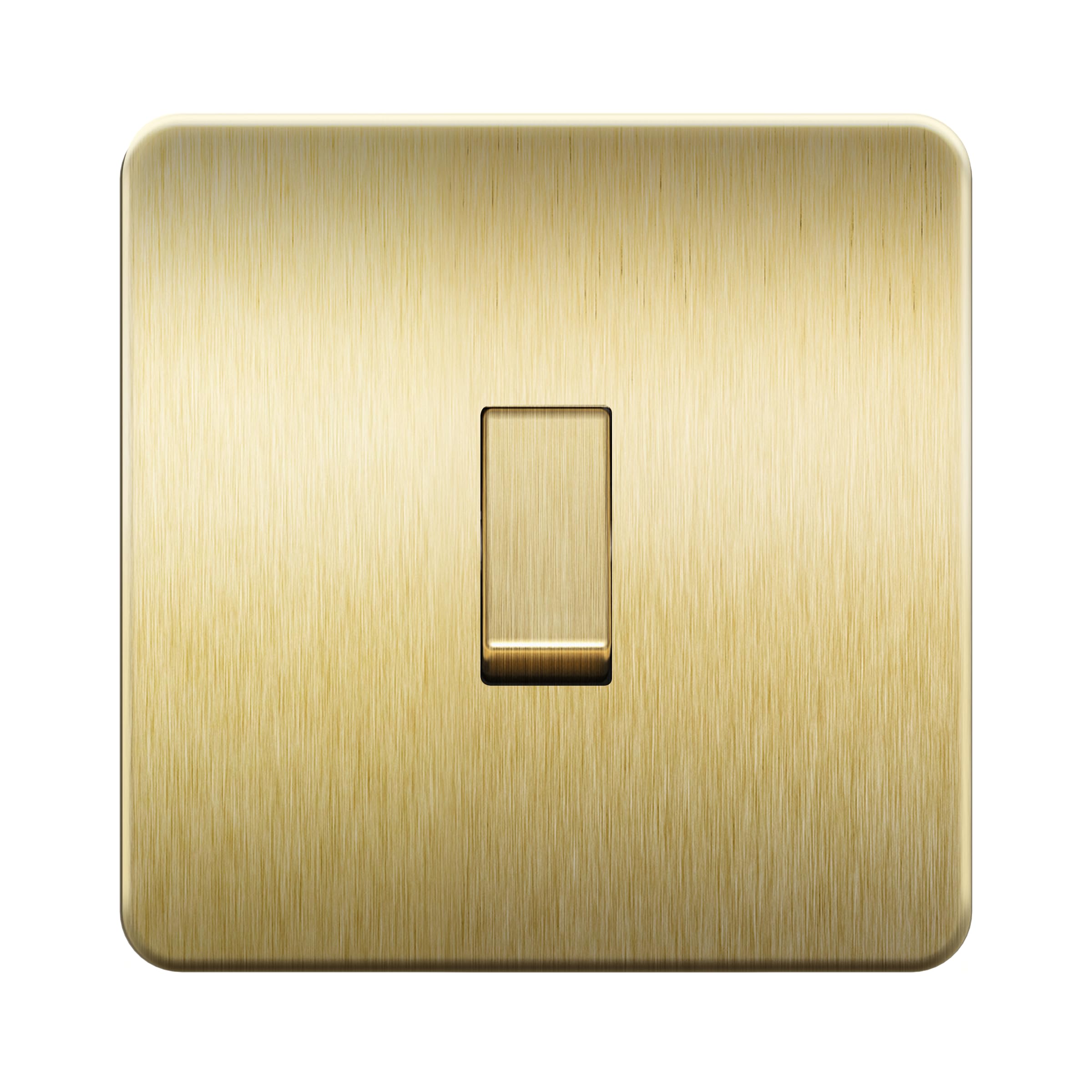 LIDER 1-Gang Light Switch, 1-Way/2-Way, Durable Metal Plate Cover, Stainless Steel,16A, UKCA Certified, Brushed Brass