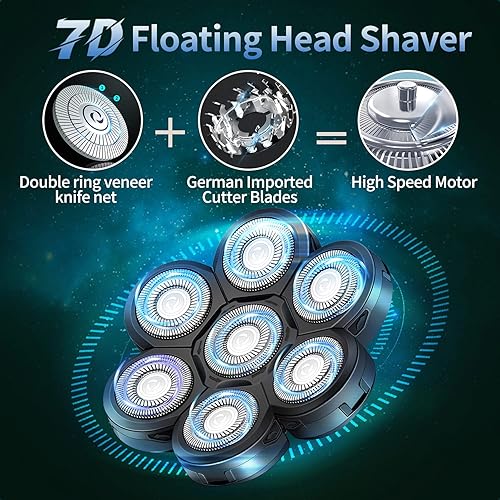 Miniatura 8 de Roziahome Cabezales de repuesto para cuchilla de afeitar, resistentes al agua, 7 cabezales, cuchillas de repuesto para cortadora de barba, cabezal