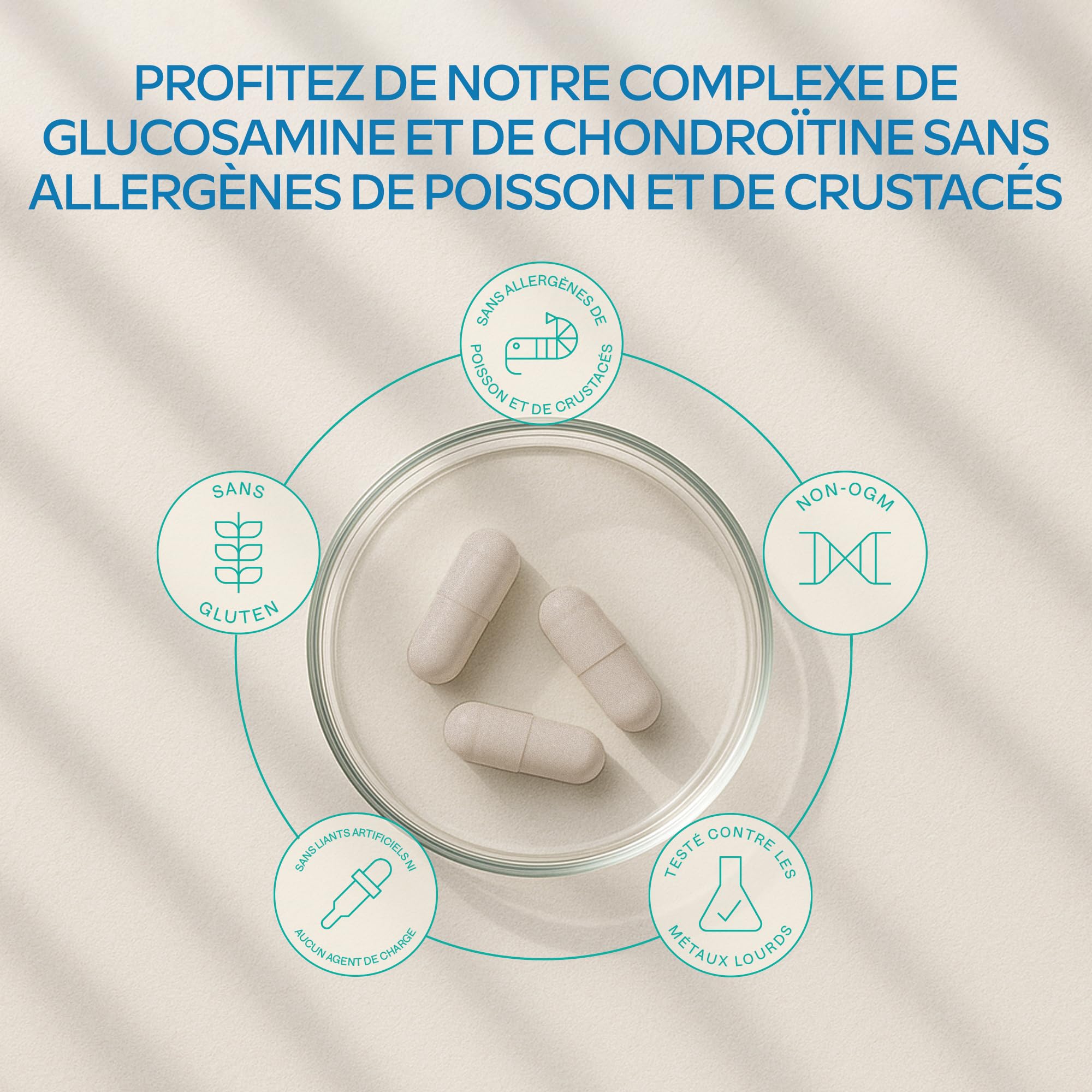 Glucosamine Chondroïtine MSM Vitamin C Acerola Boswellia Serrata - Glucosamine 1500mg Complément Alimentaire pour les Os, Cartilages et le Système Immunitaire - Glucosamine Chondroitin MSM Gelules 180