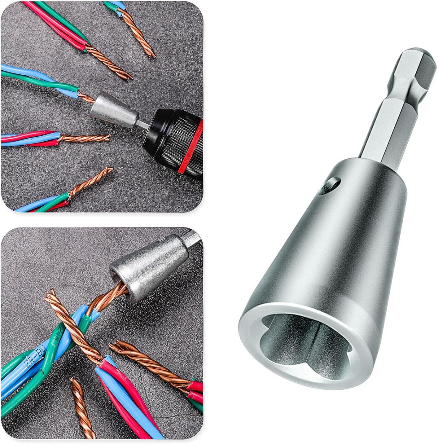 2024 New Wire Twisting & Connector Tool - 6mm Hex Shank, Quick Cable Wire Stripper for Power Drill (1 PC)