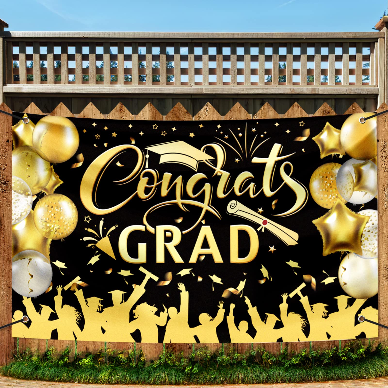 Large School Graduation Party Banner Decorations 72x44 Inch, Graduate Banner for Kids Class of 2023 Ceremony Congratulations Grad School Prom Favors Party Supplies, Garden Flag Photography Background