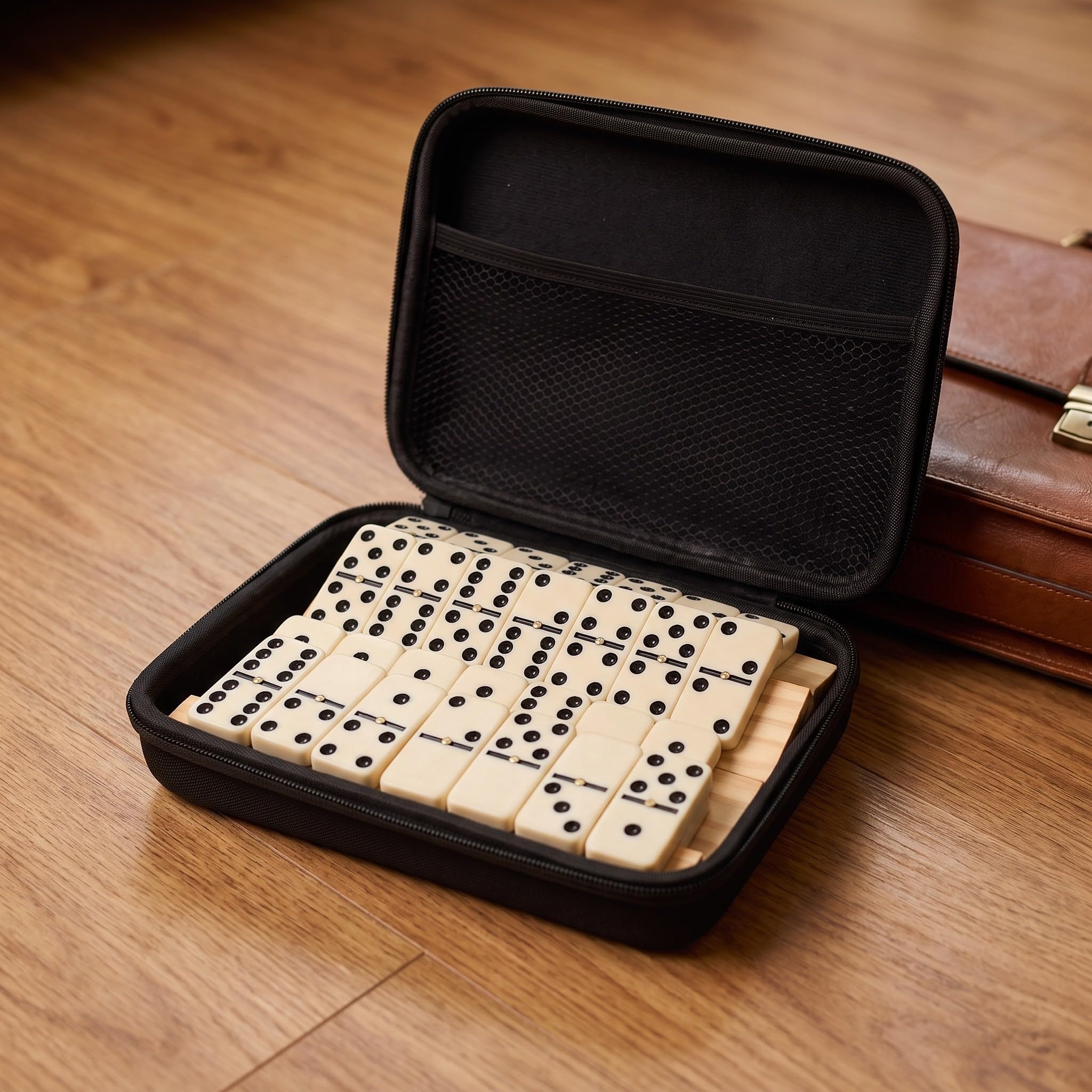 TOYANDONA Gioco da Tavolo Domino con 28 Tessere e 4 Supporti