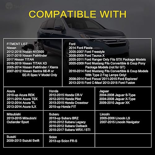 Miniatura 2 de TangMiGe Lámparas antiniebla para Nissan Honda, Ford, Acura, Subaru, Suzuki, Lincoln, Jaguar, accesorios para conducción, luz antiniebla, repuesto