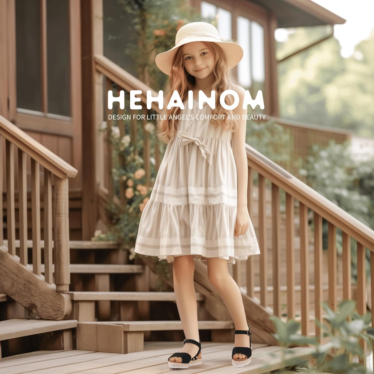 Hehainom Girls Wedge Sandals Platform Shoes Little Big Kid Summer Girls Heels Dress Shoes - Image 3