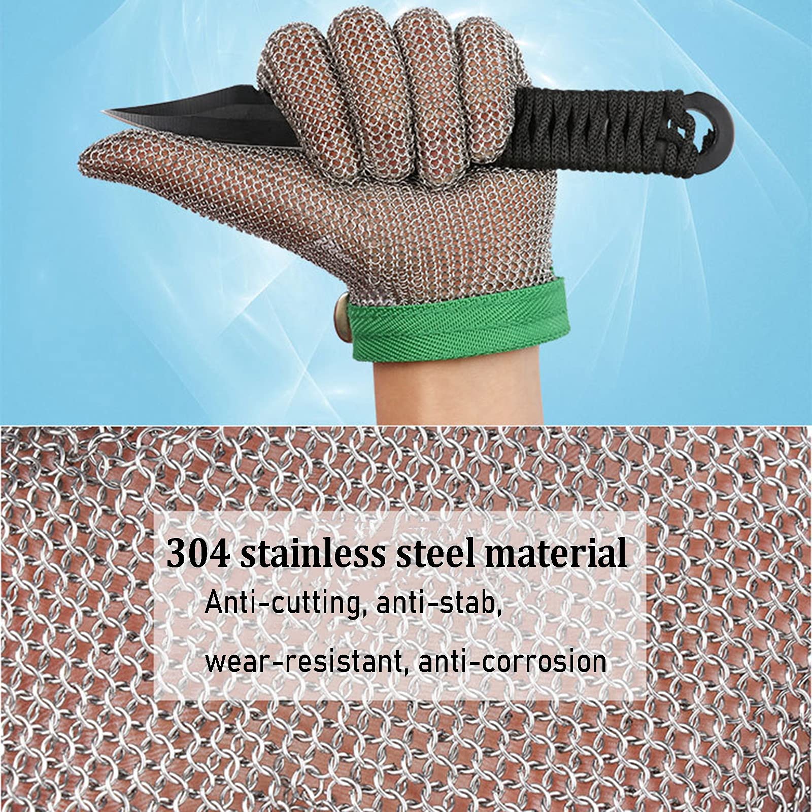 Gartenhandschuhe Schnittfeste Küchenhandschuhe Für Die Sicherheit In Der Küche, Drahthandschuhe Aus Metallstahl In Lebensmittelqualität, Zum Schneiden Und Schneiden Von Gartenarbeiten Im Freien, 6 Grö