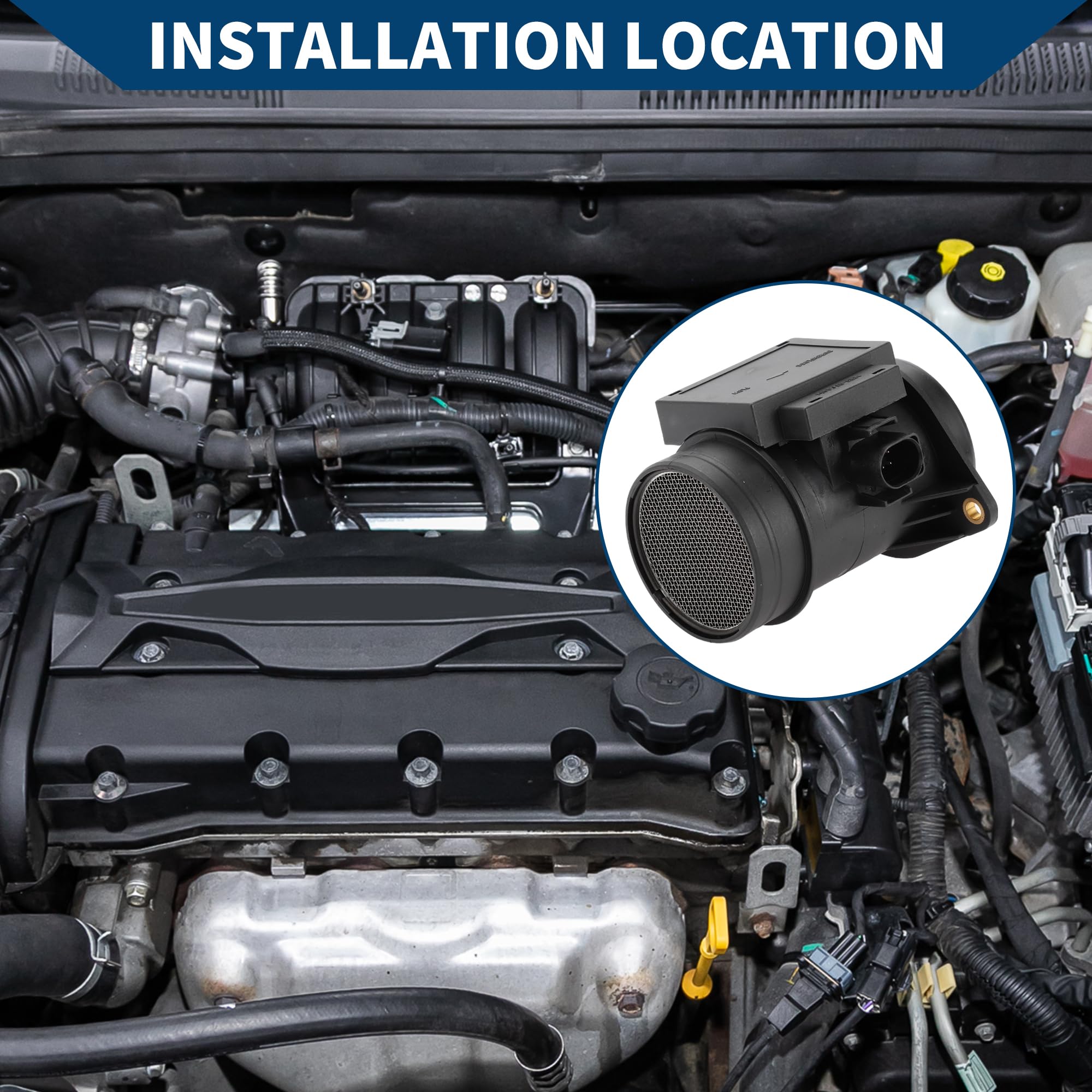 Mass Air Flow Sensor Für VW Transporter T4 2.5 98-03 1 Stück | OE-Nr.: 023906461, Schwarz, Kunststoff, Metall, Pin: 6, Langlebig, Direkter Ersatz