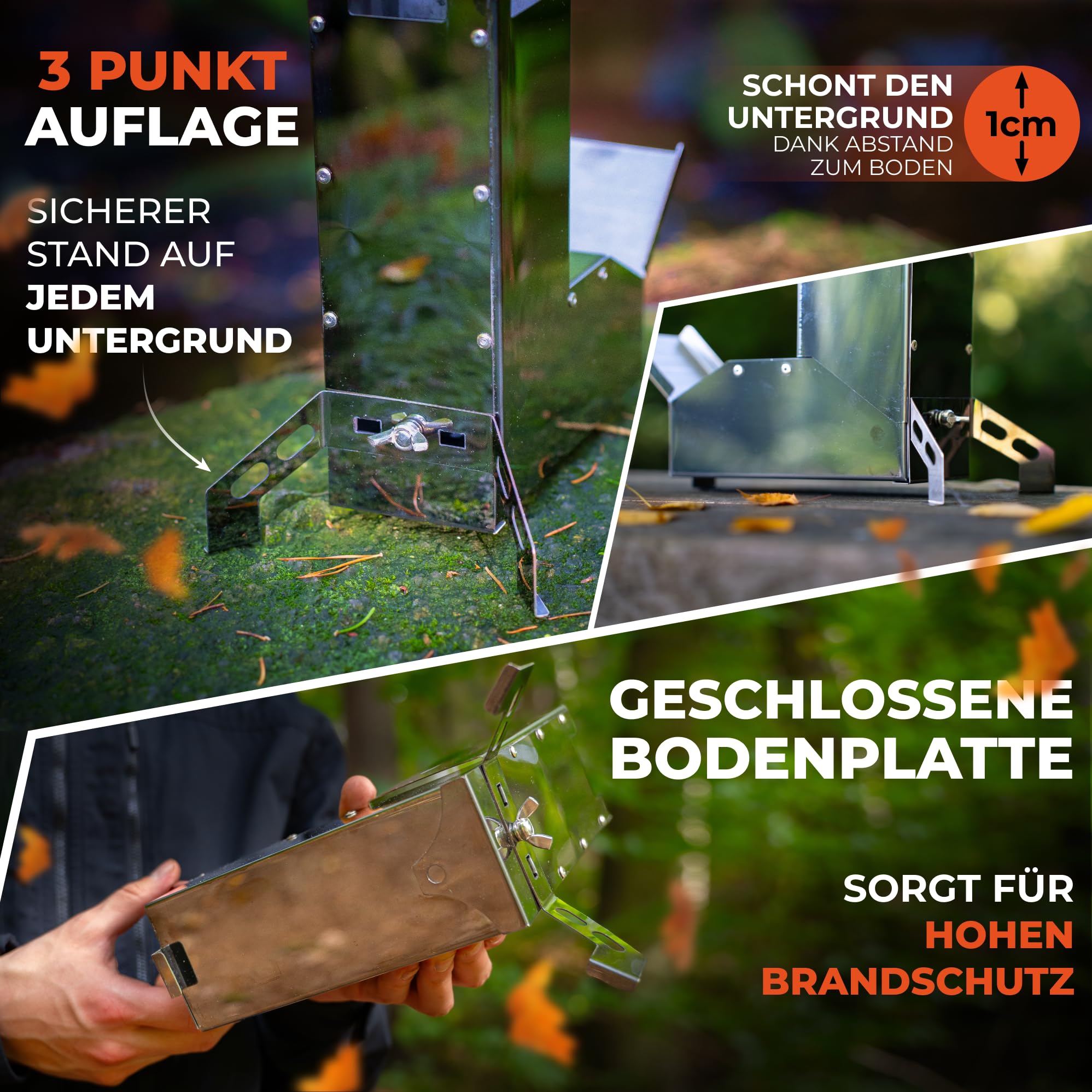 Raketenofen [kinderleichte Montage] ConvectionAirflowTechnology kompakt inkl. Tragetasche Campingkocher Campinggrill Outdoor Survival